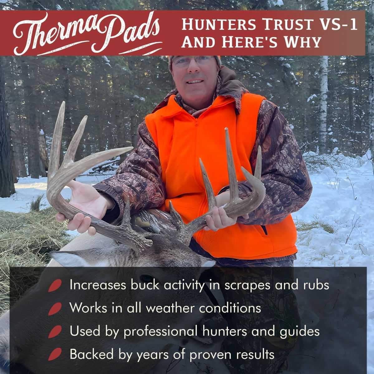 Conquest Scents ThermaPads, Deer Attractant, Hunting Scent Pads – packaging and label