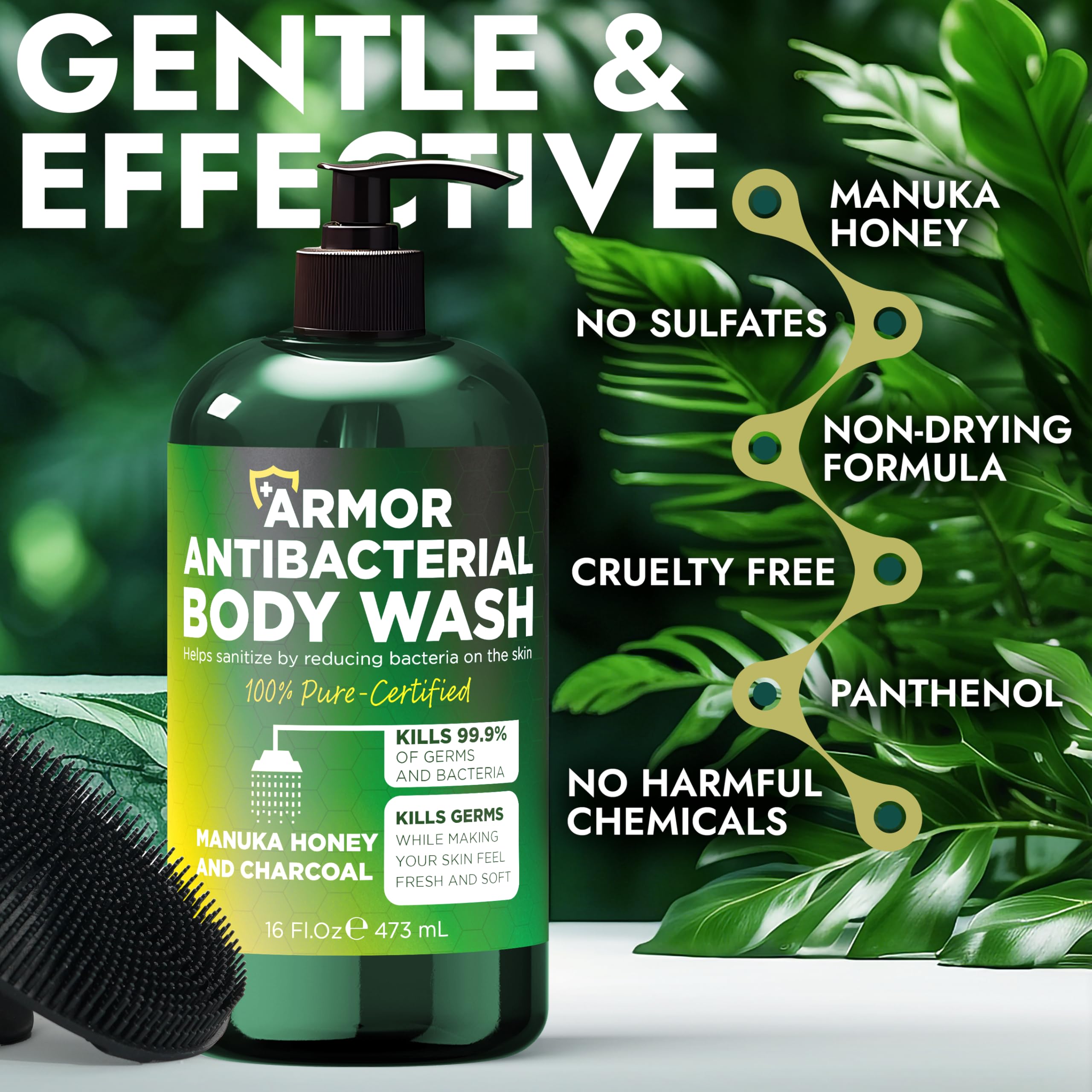 Antibacterial Body Wash & Scrubber – Back Acne & Odor Relief
