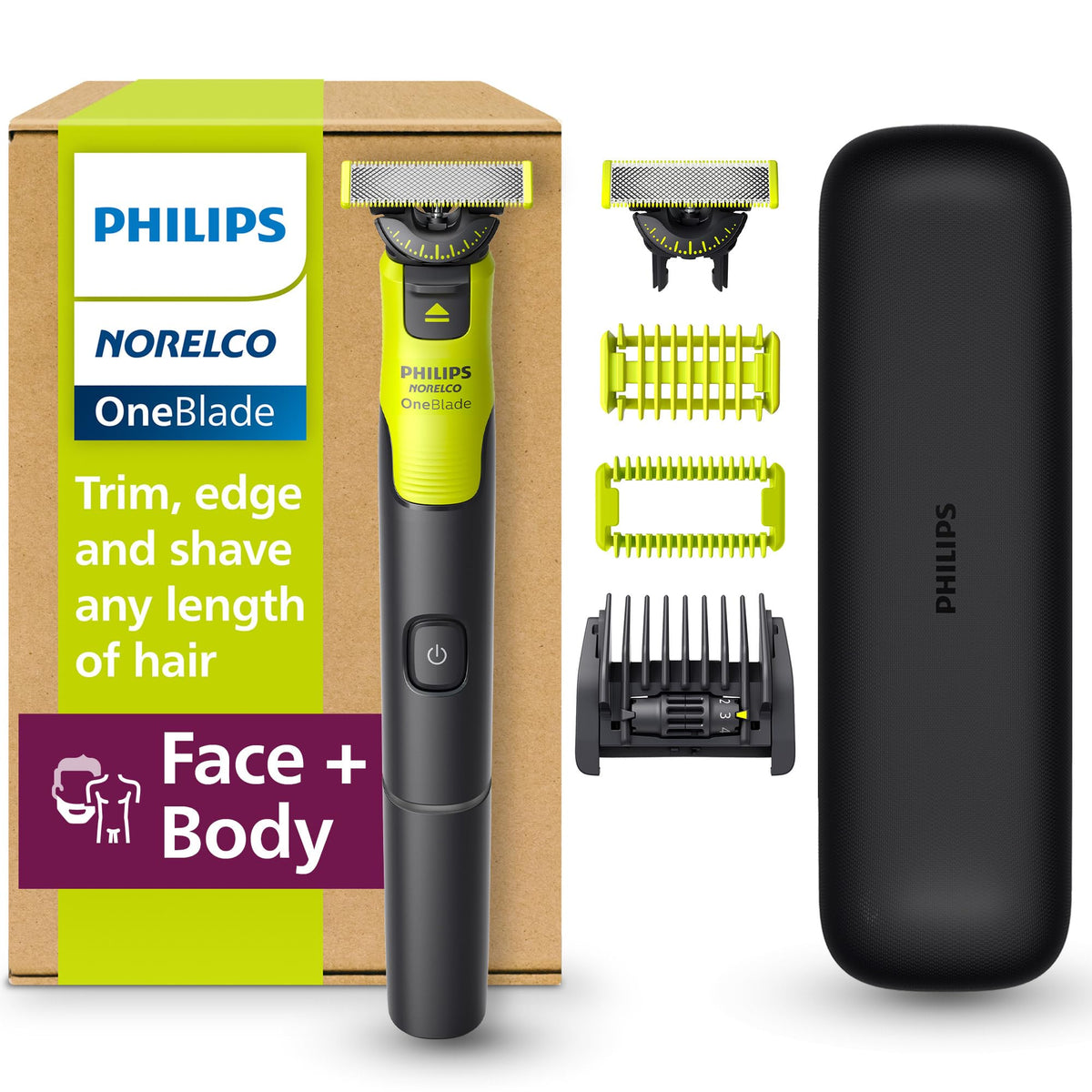 Philips Norelco OneBlade 360 Face Body Trimmer Shaver with - Norelco Official Imagery - 1
