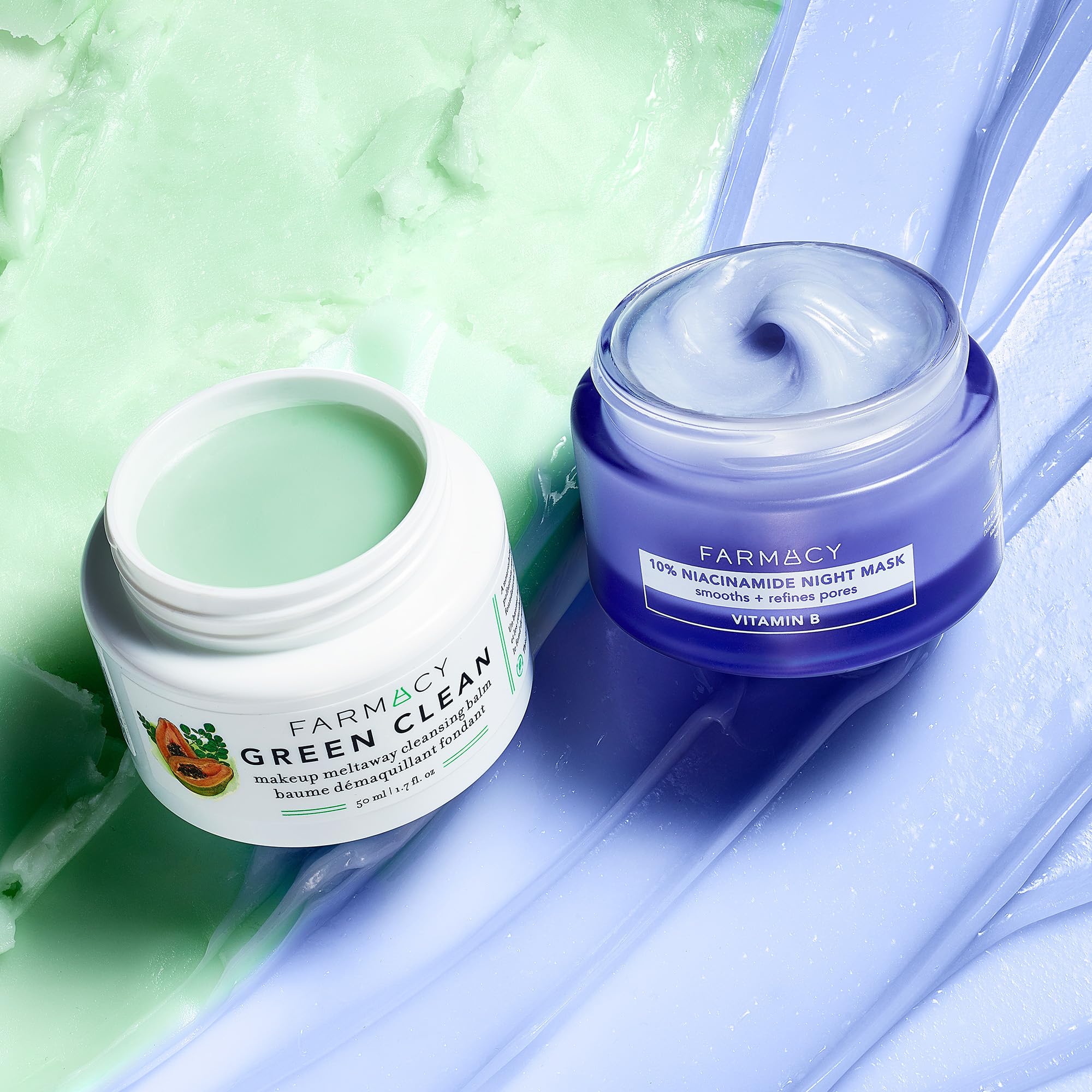 Farmacy Niacinamide Overnight Face Mask in 50ml jar, pore refining skincare with blueberry seed oil and moisture-replenishing ingredients.