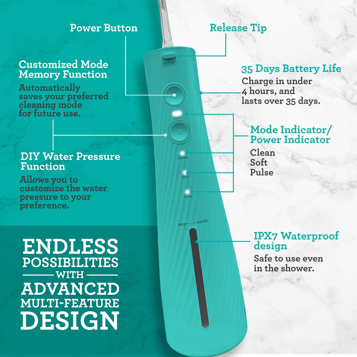 GuruNanda Electric Toothbrush Water Flosser 4 Toothbrush - GuruNanda Official Imagery - 4