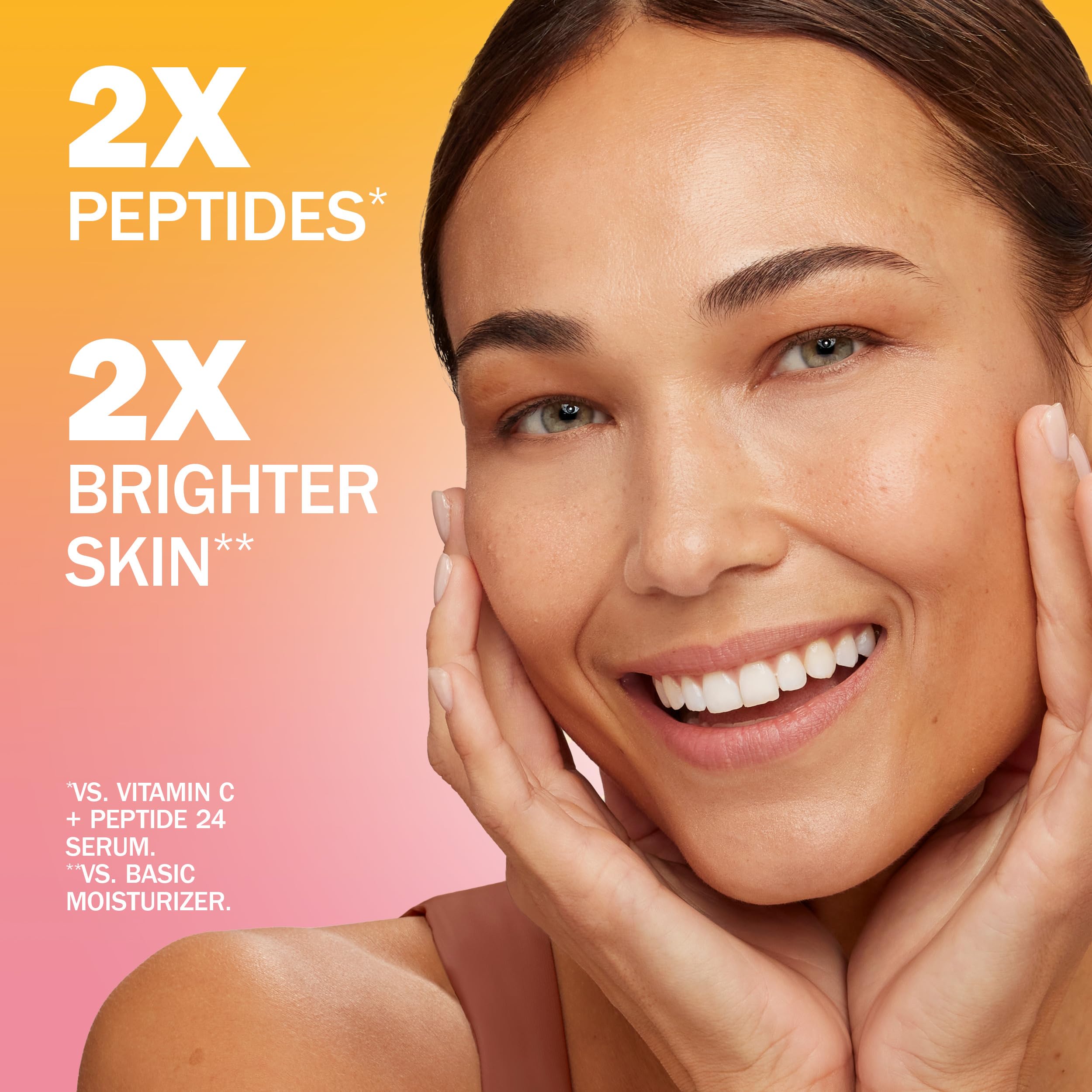 Olay Vitamin C Max Brightening Face Serum in a clear bottle with dropper, showcasing bright orange liquid for radiant, even-toned skin.