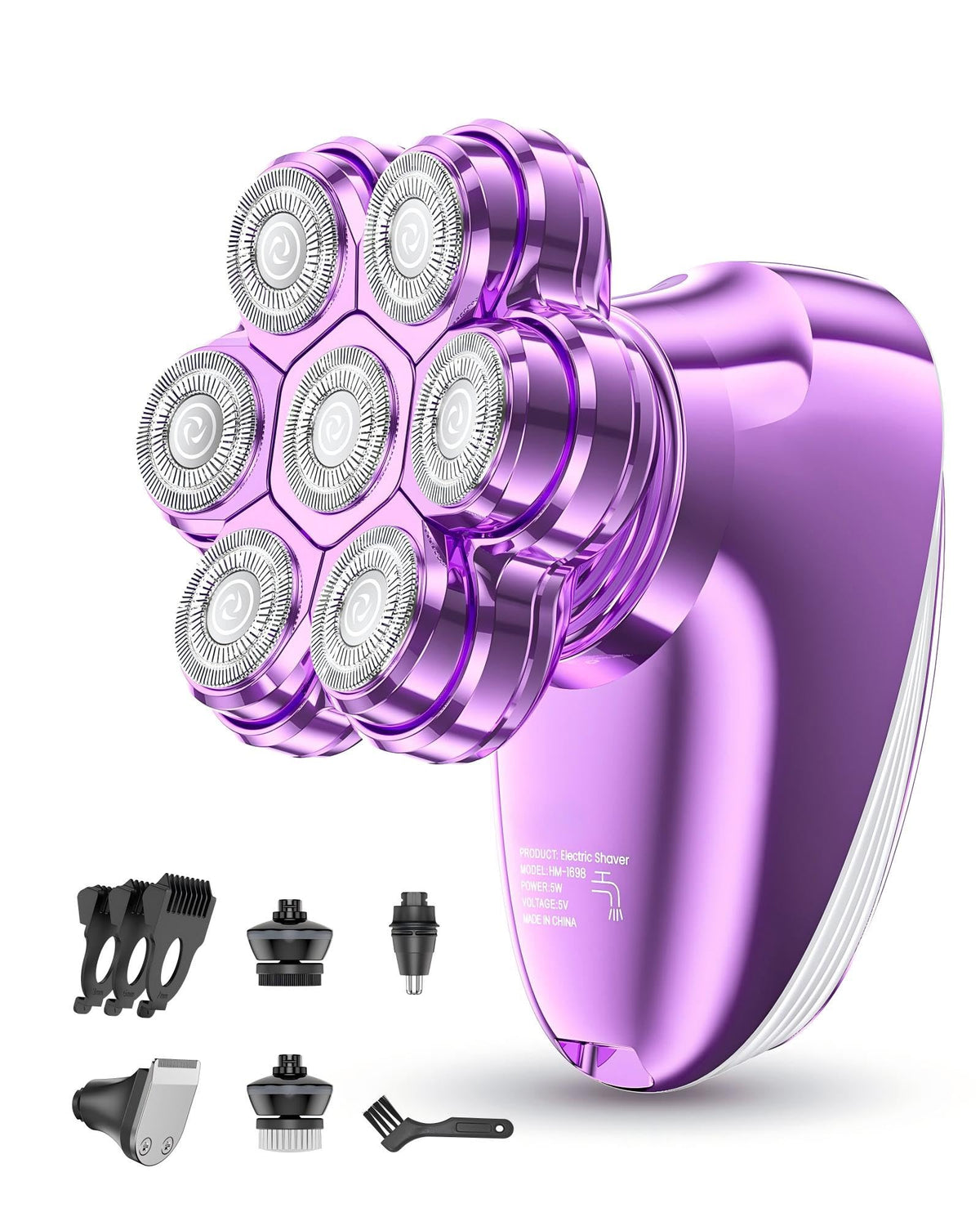 WEQOEE 5-in-1 Electric Razors for Women, 7D Electric Shavers for Womens Full Body Legs, IPX7 Waterproof Wet Dry Travel B
