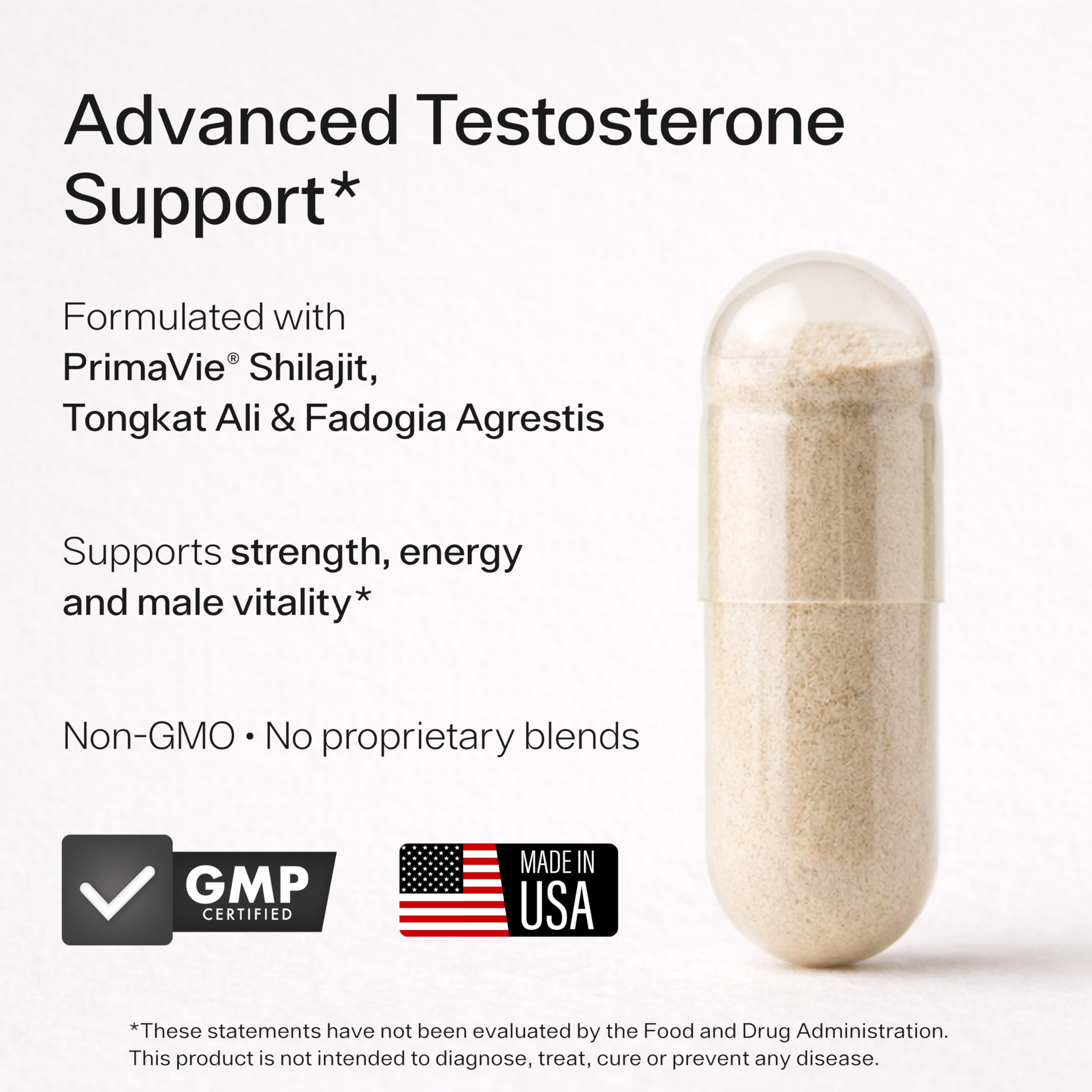 Testosterone Booster for Men with Clinically Dosed Shilajit & Tongkat Ali