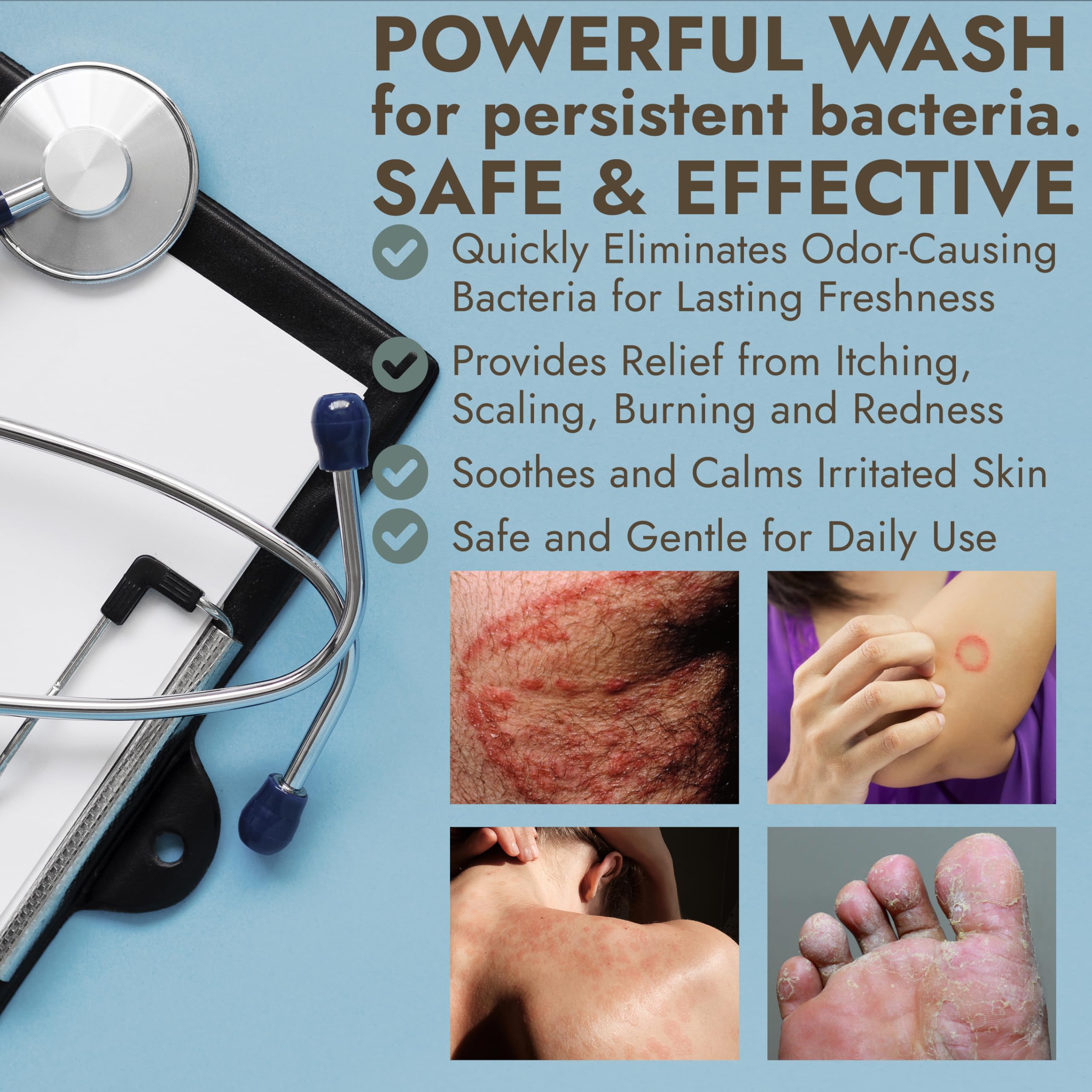 Antibacterial Body Wash & Scrubber – Back Acne & Odor Relief