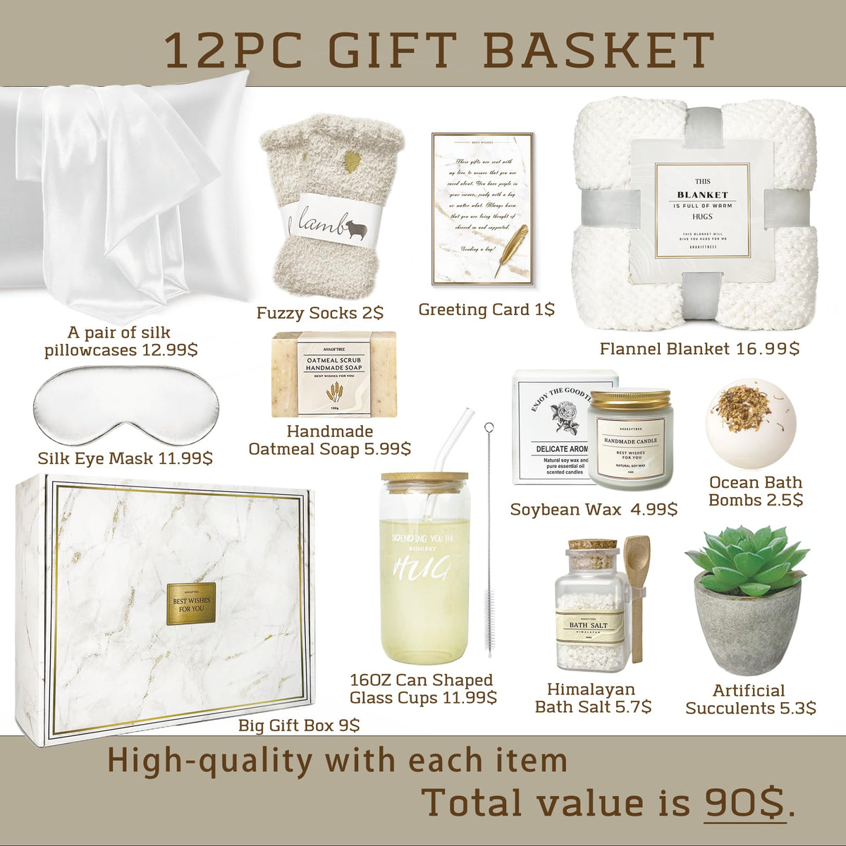 Gift Basket for Women Care Package Birthday Gift 12PC Get - AHAGIFTREE Official Imagery - 4