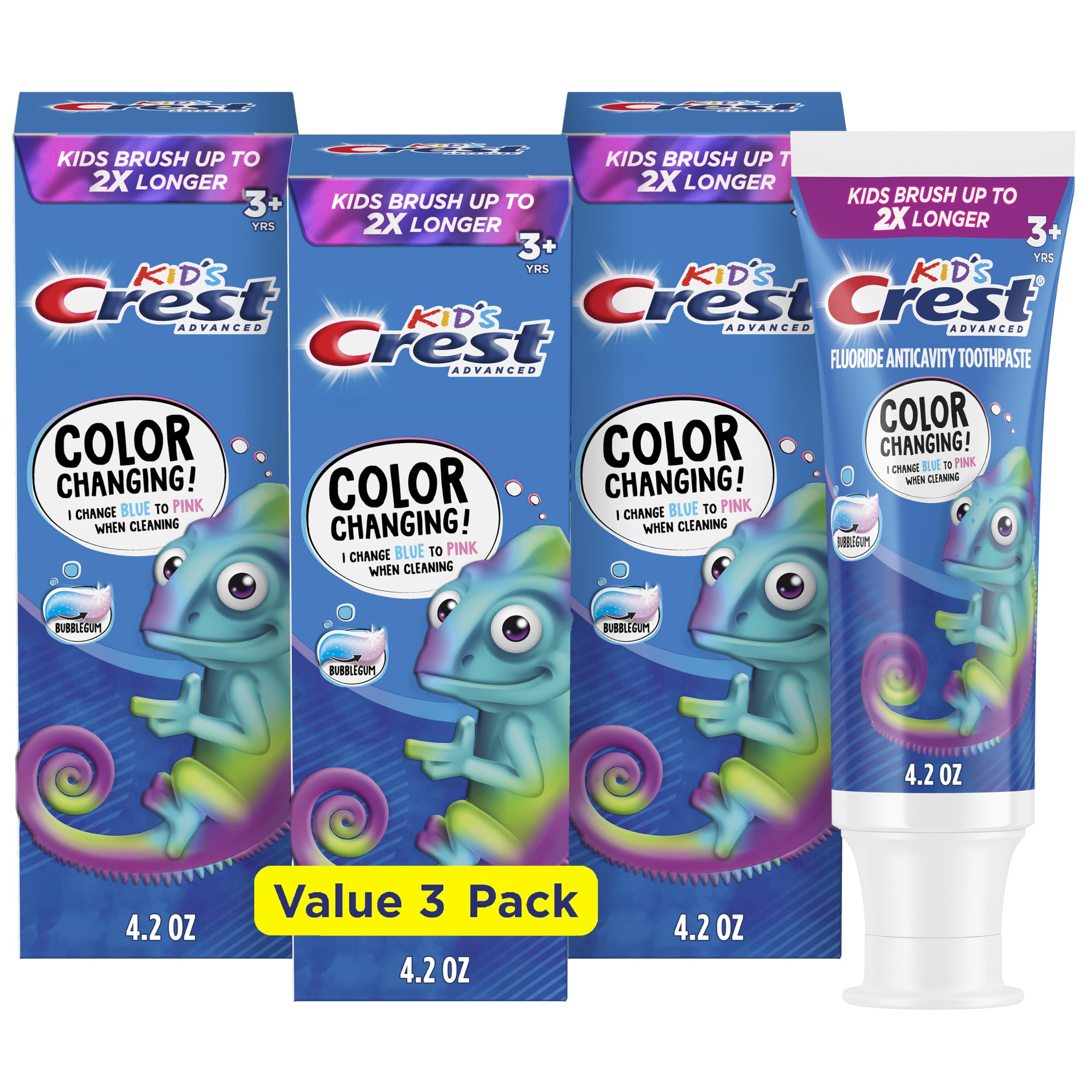 Crest Advanced Kid's Fluoride Toothpaste, Bubblegum Flavor, 4.2 - Product Imagery