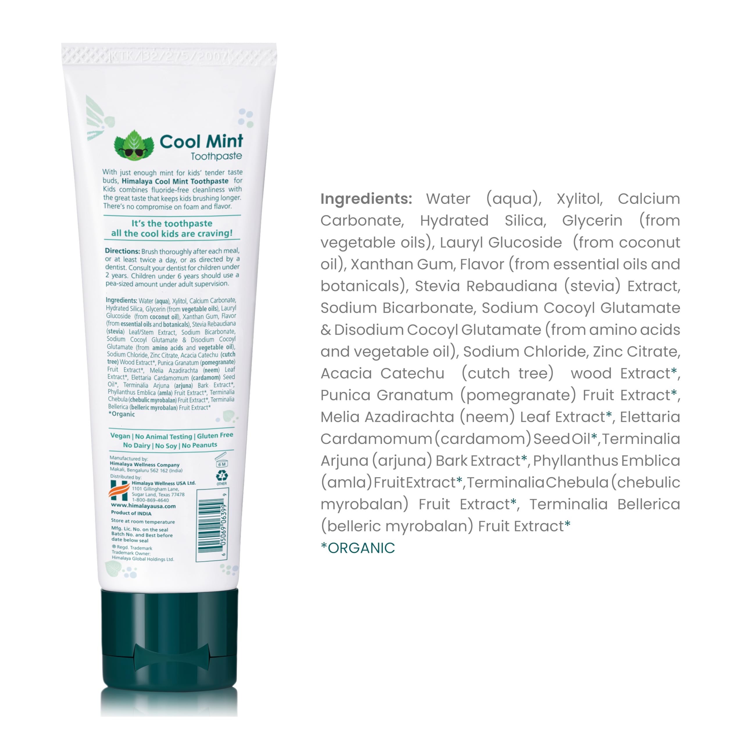 Himalaya Botanique Kids Toothpaste with Xylitol, Cool Mint, 4 oz, 2 Pack
