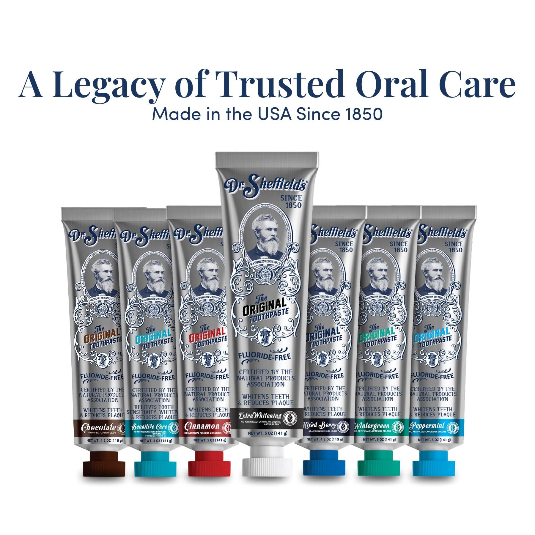 Dr. Sheffield's Fluoride Free Whitening Toothpaste, Mint, No SLS, 2-Pack
