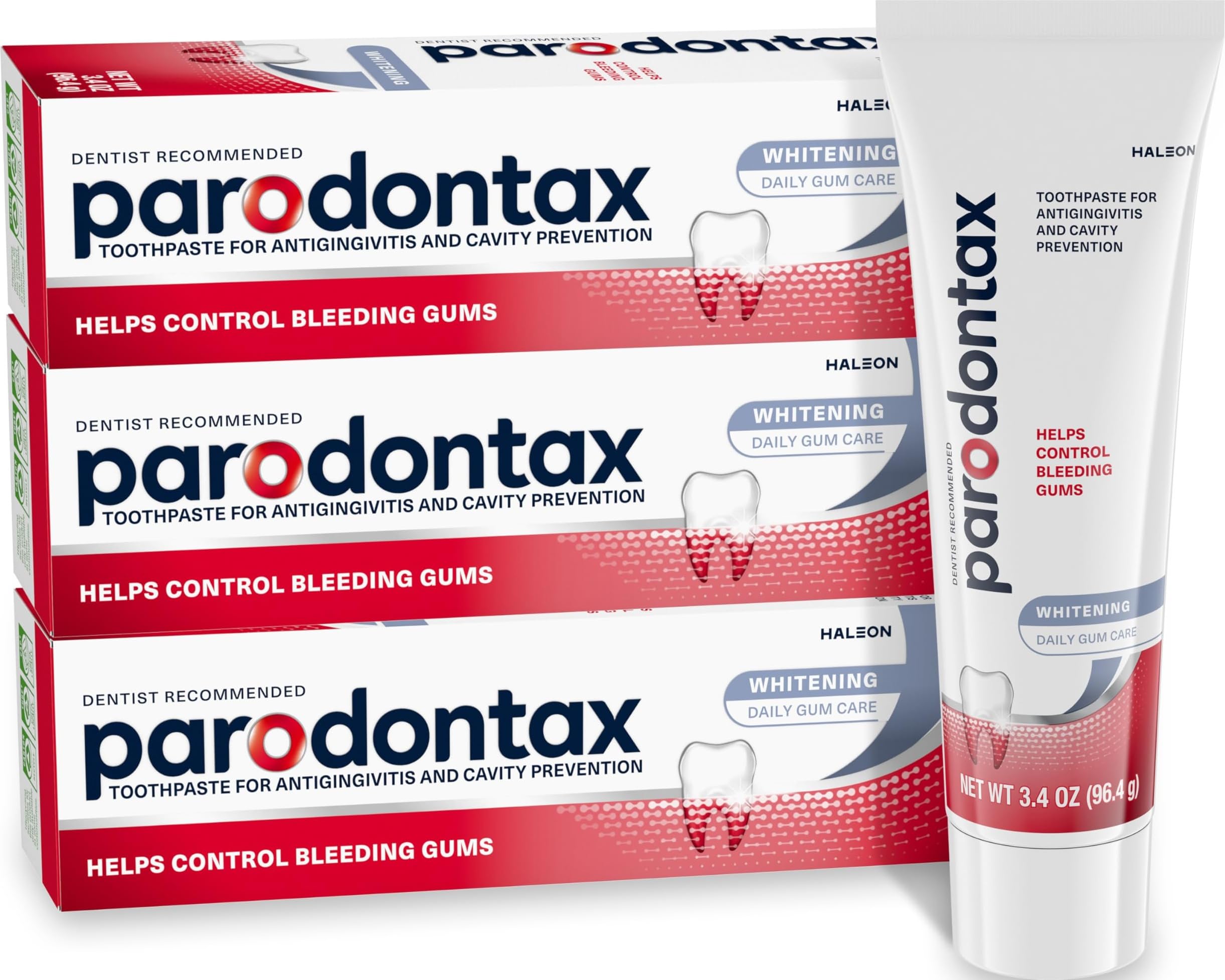 Parodontax Teeth Whitening Toothpaste, to Help Bleeding Gums, 3.4 Oz x 3
