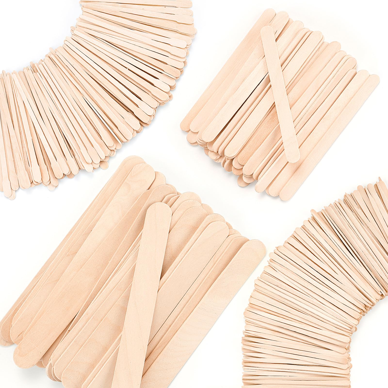 EWVVSS wax applicator sticks in assorted small, medium, large sizes for body, legs, and face waxing or craft projects.