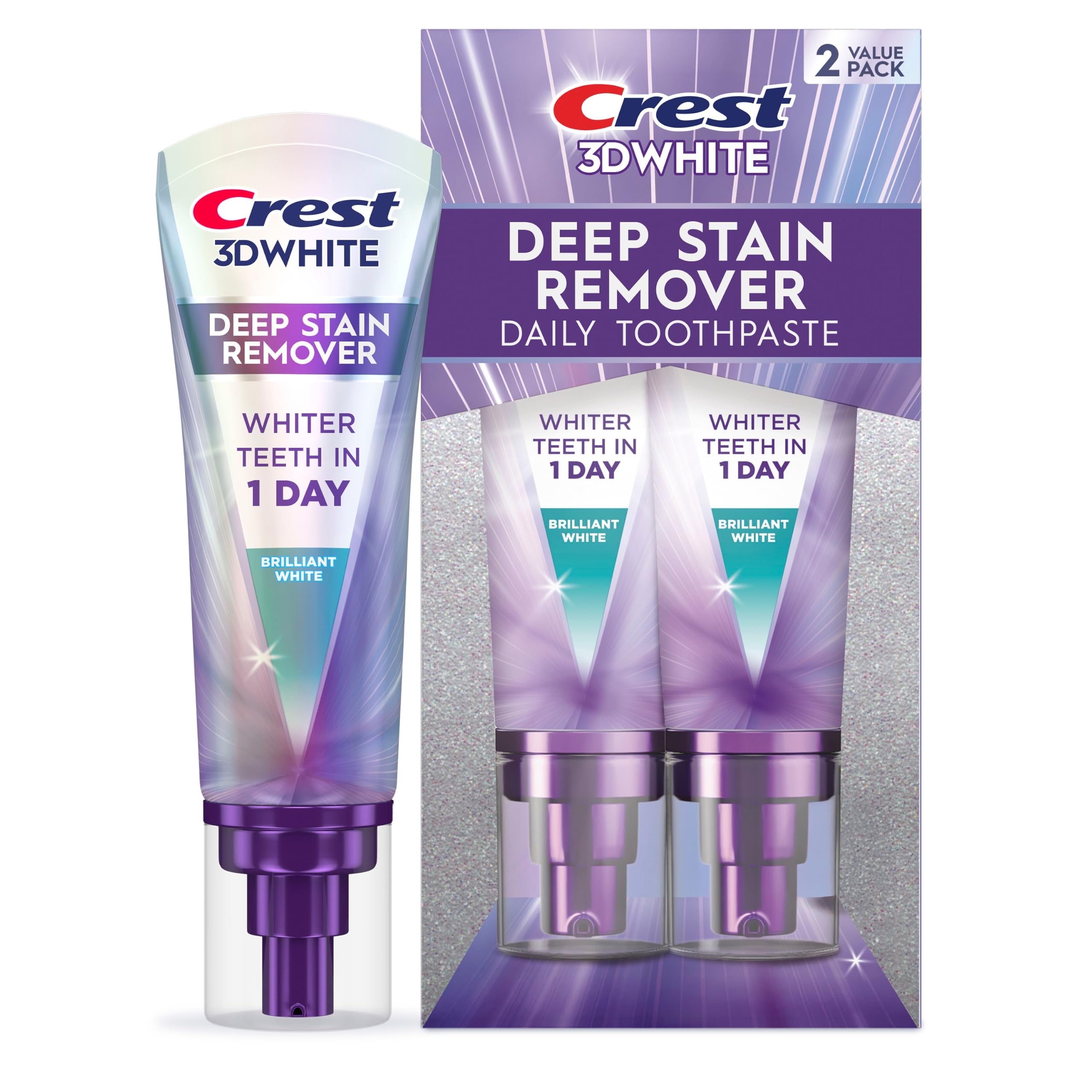 Crest 3D White Deep Stain Remover Toothpaste 2-Pack 3.1oz
