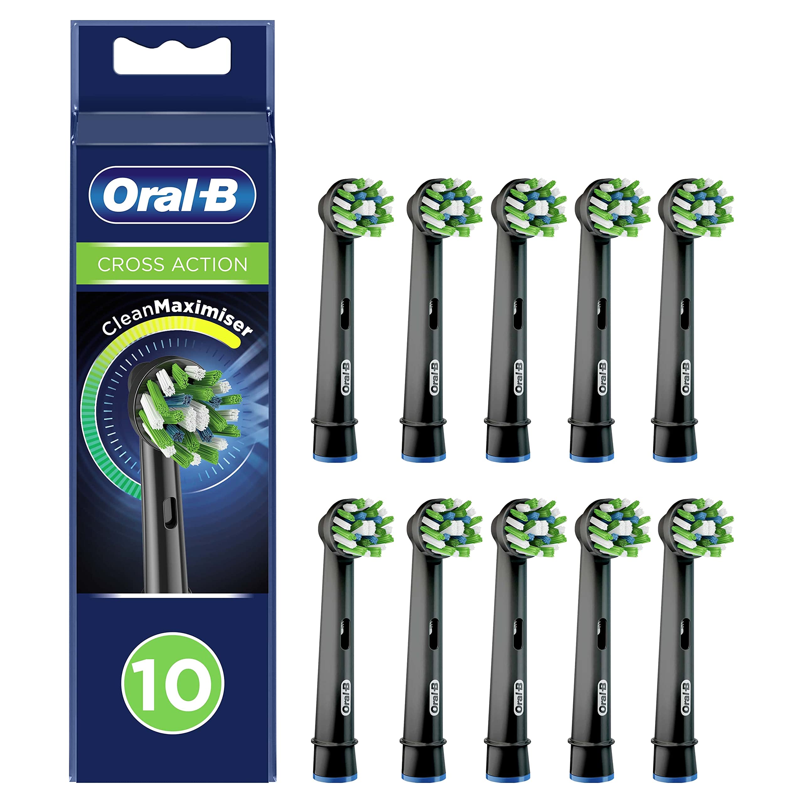 Oral-B Pro Cross Action Black Replacement Brush Heads for - Product Imagery