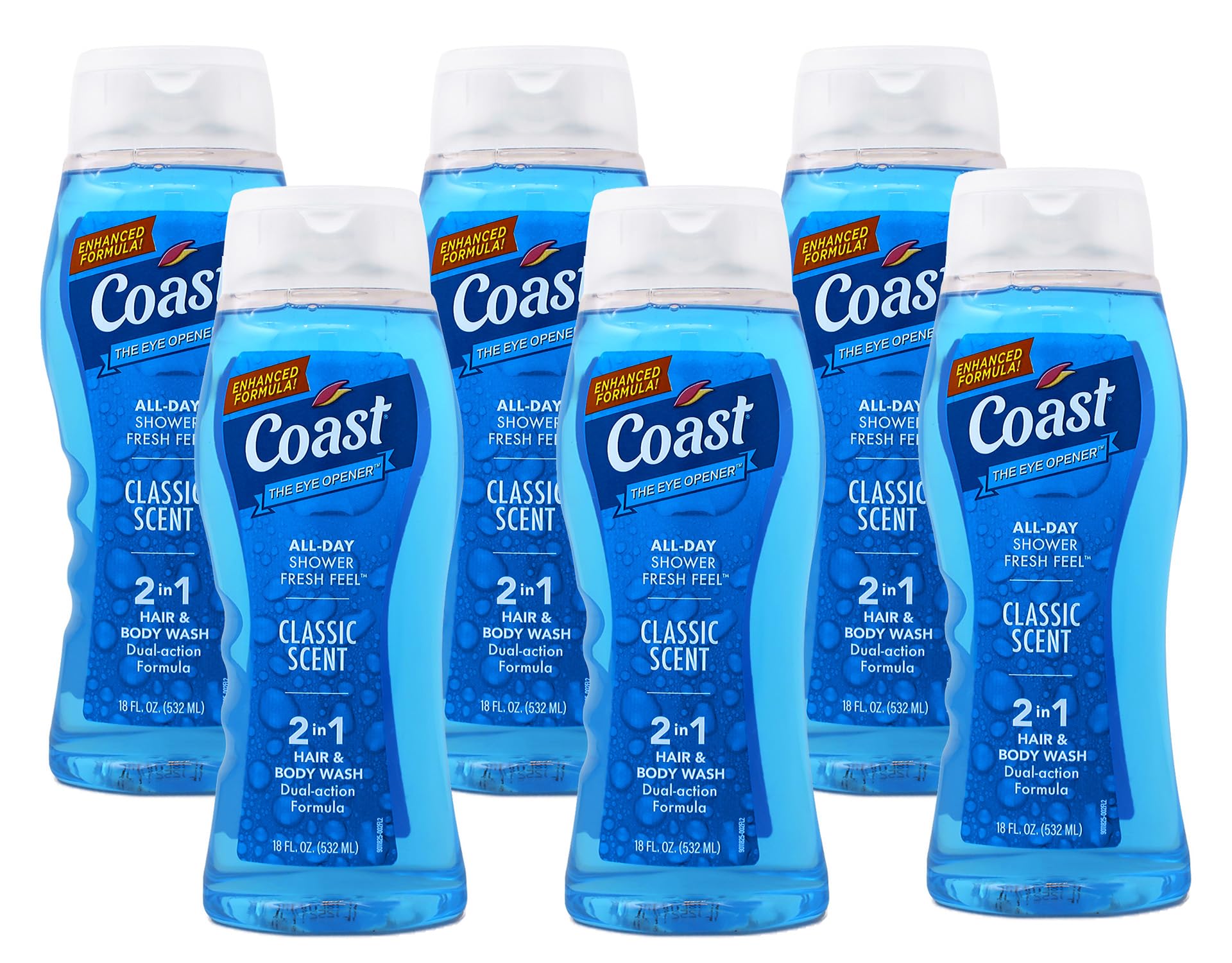 Coast 2 in 1 Hair & Body Wash Classic Scent 18 Oz. - (Pack of 6)
