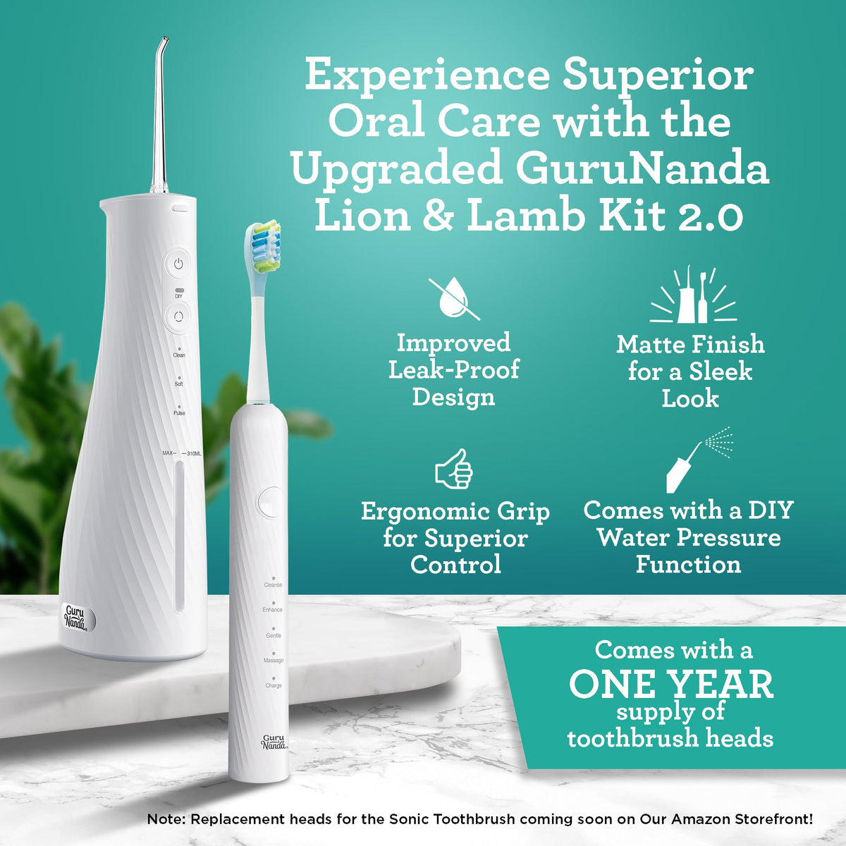GuruNanda Electric Toothbrush Water Flosser 4 Toothbrush - GuruNanda Official Imagery - 3