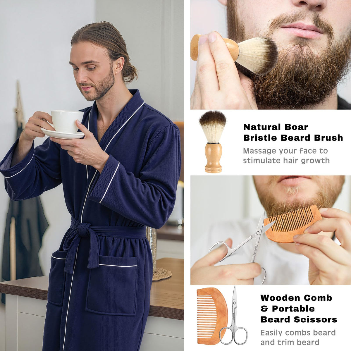 Shyyween 10 Pcs Birthday Gifts for Men Beard Care Set Piping - Shyyween Official Imagery - 4