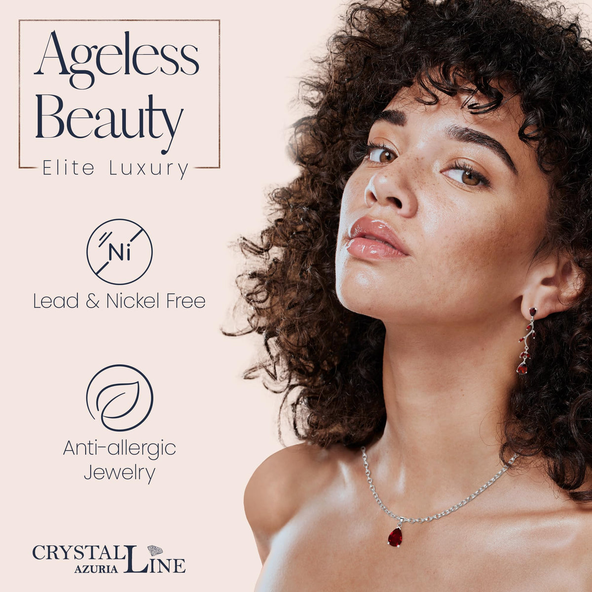 Crystalline Azuria Jewelry Sets Zirconia Crystals Teardrop Necklace and Earrings Set Costume Jewelry for Women Wedding P