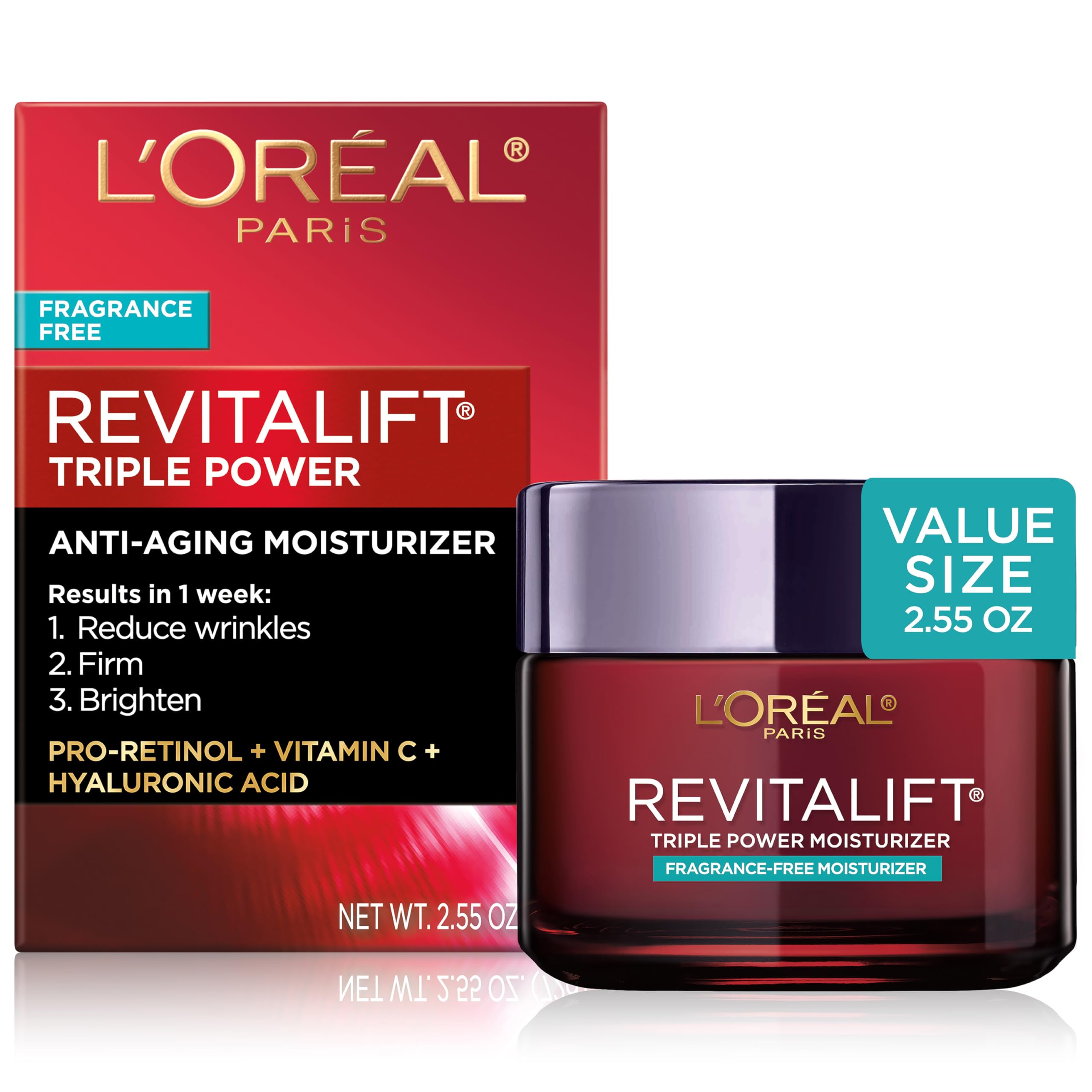 L'Oreal Revitalift Triple Power Moisturizer Retinol HA 2.55oz