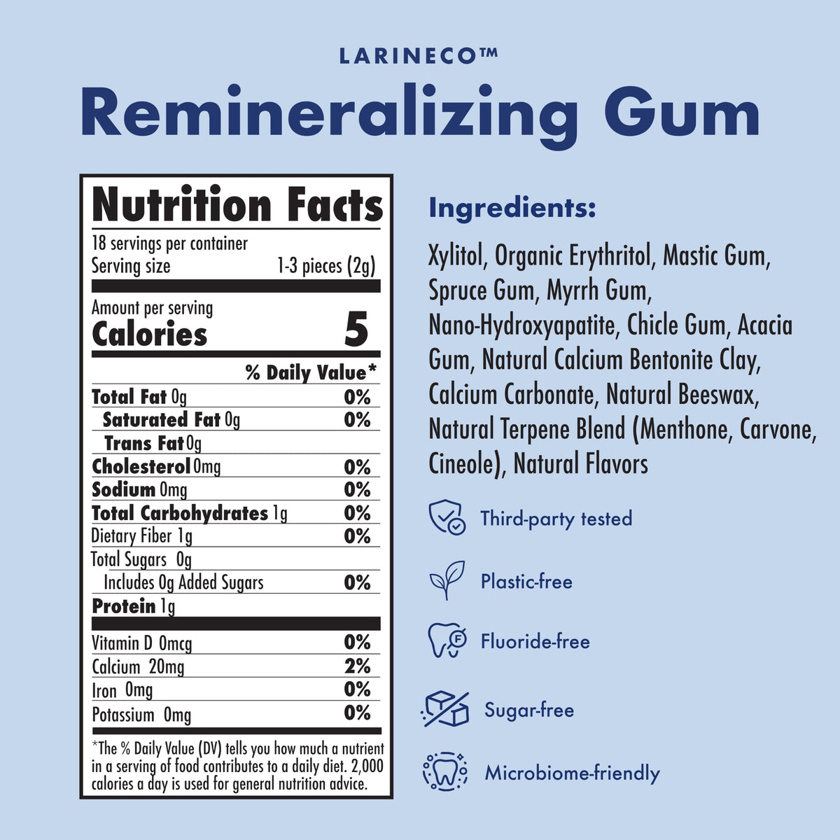 Larine co Remineralizing Gum Sugar Free Hydroxyapatite and - Larine co Official Imagery - 3