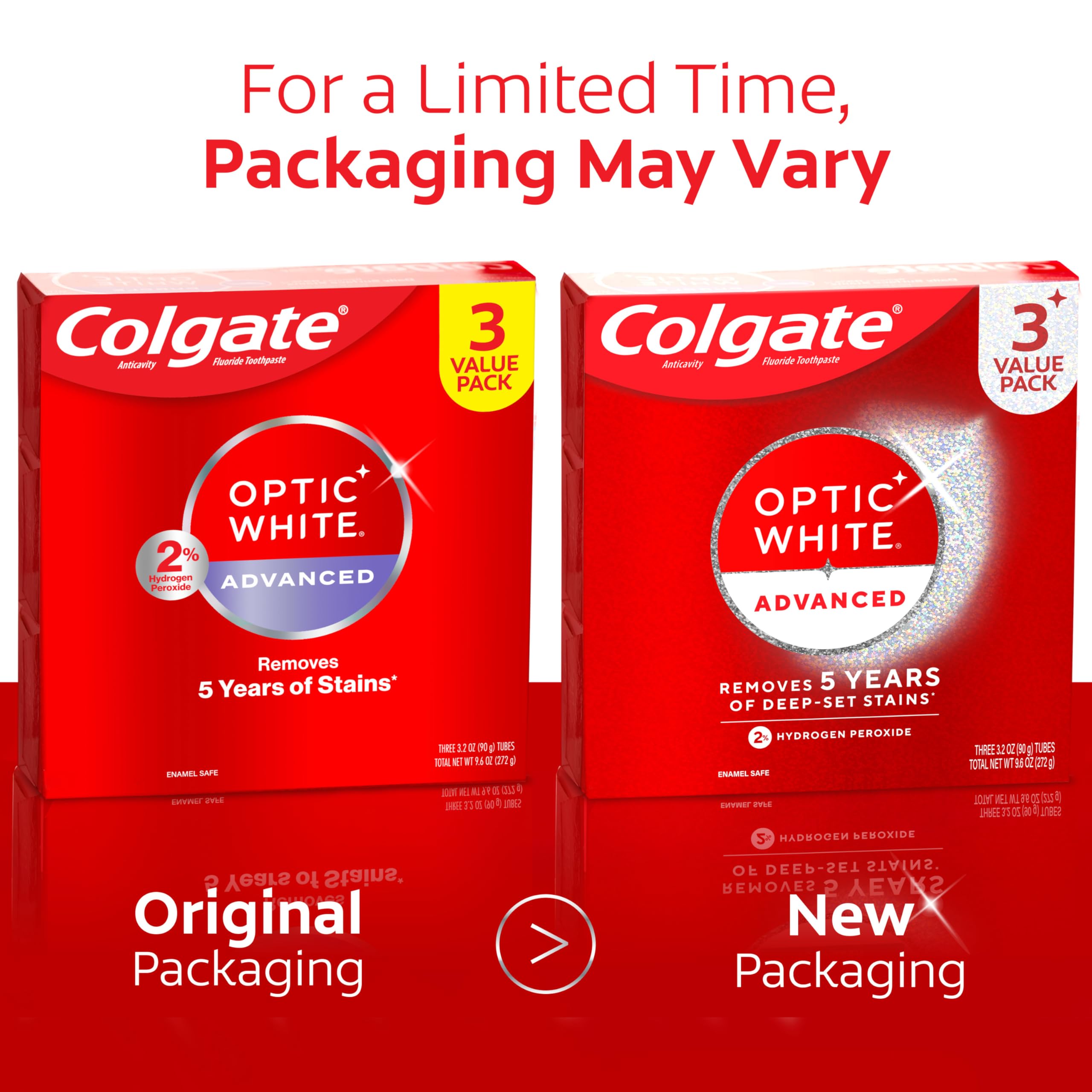 Colgate Optic White Advanced Toothpaste 3-Pack 3.2oz