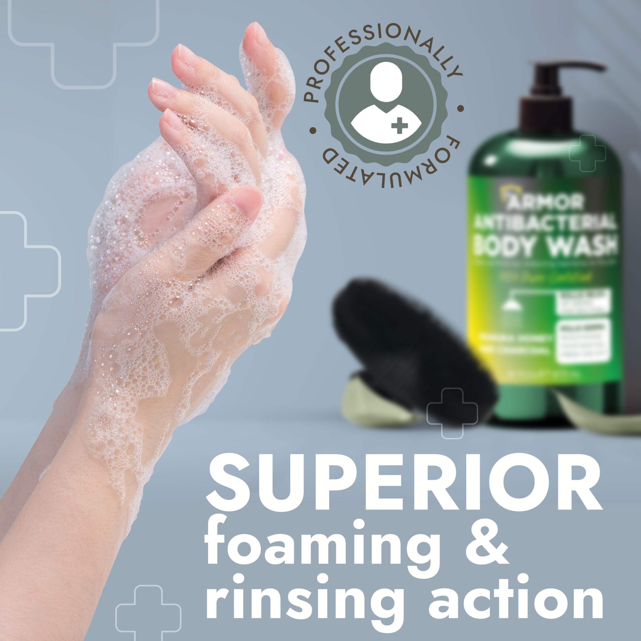 Antibacterial Body Wash & Scrubber – Back Acne & Odor Relief