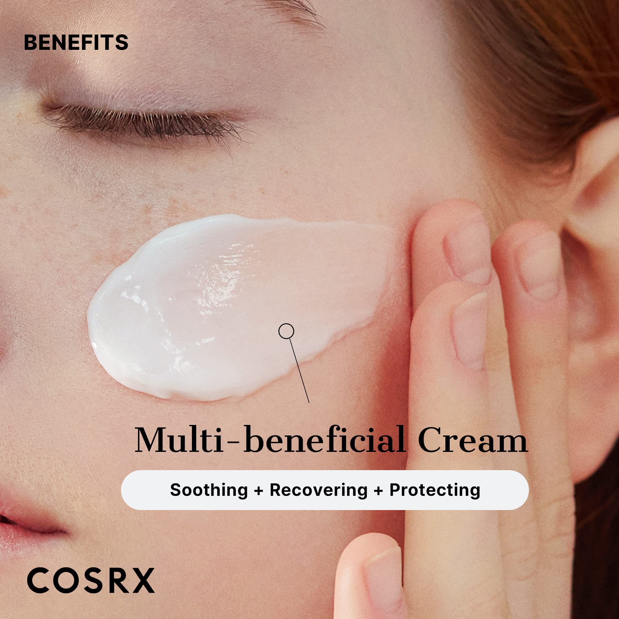 COSRX Pure Fit CICA Moisturizer for acne-prone skin in a 1.69oz jar, with soothing CICA ingredients and lightweight texture.