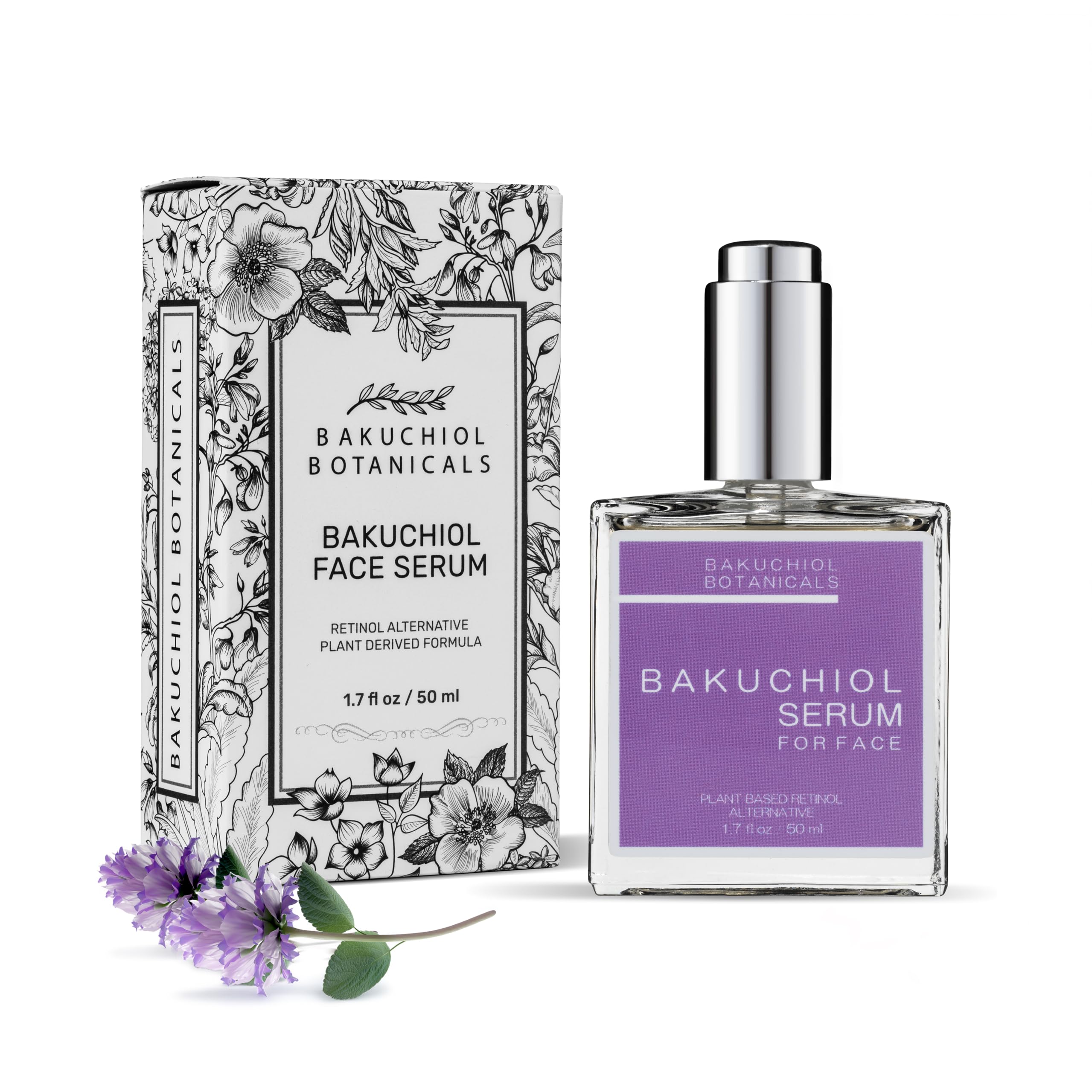 Bakuchiol Botanicals Facial Serum - Plant-Based Retinol - Evens - Product Imagery