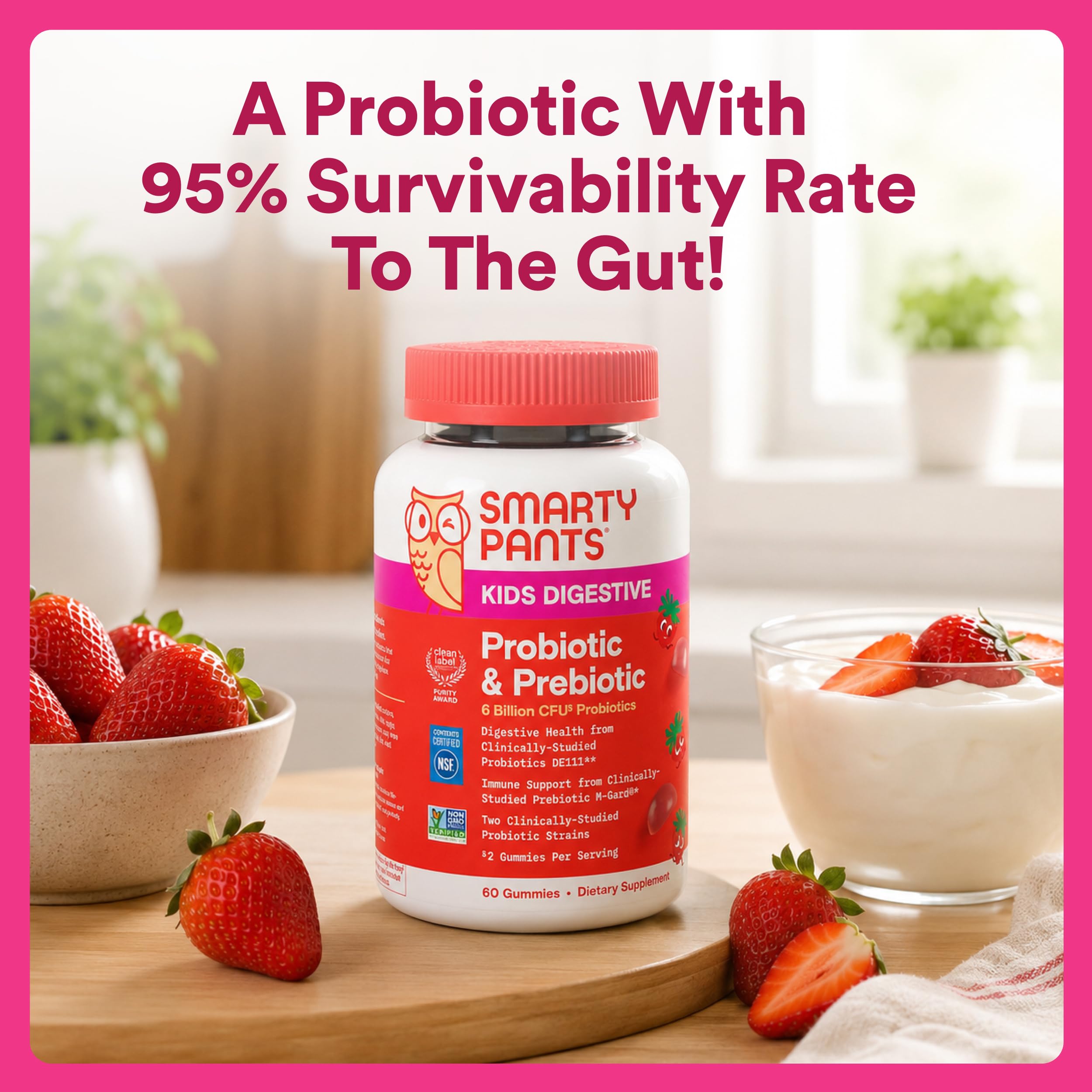 SmartyPants Kids Probiotic & Prebiotic Gummies 60 Ct