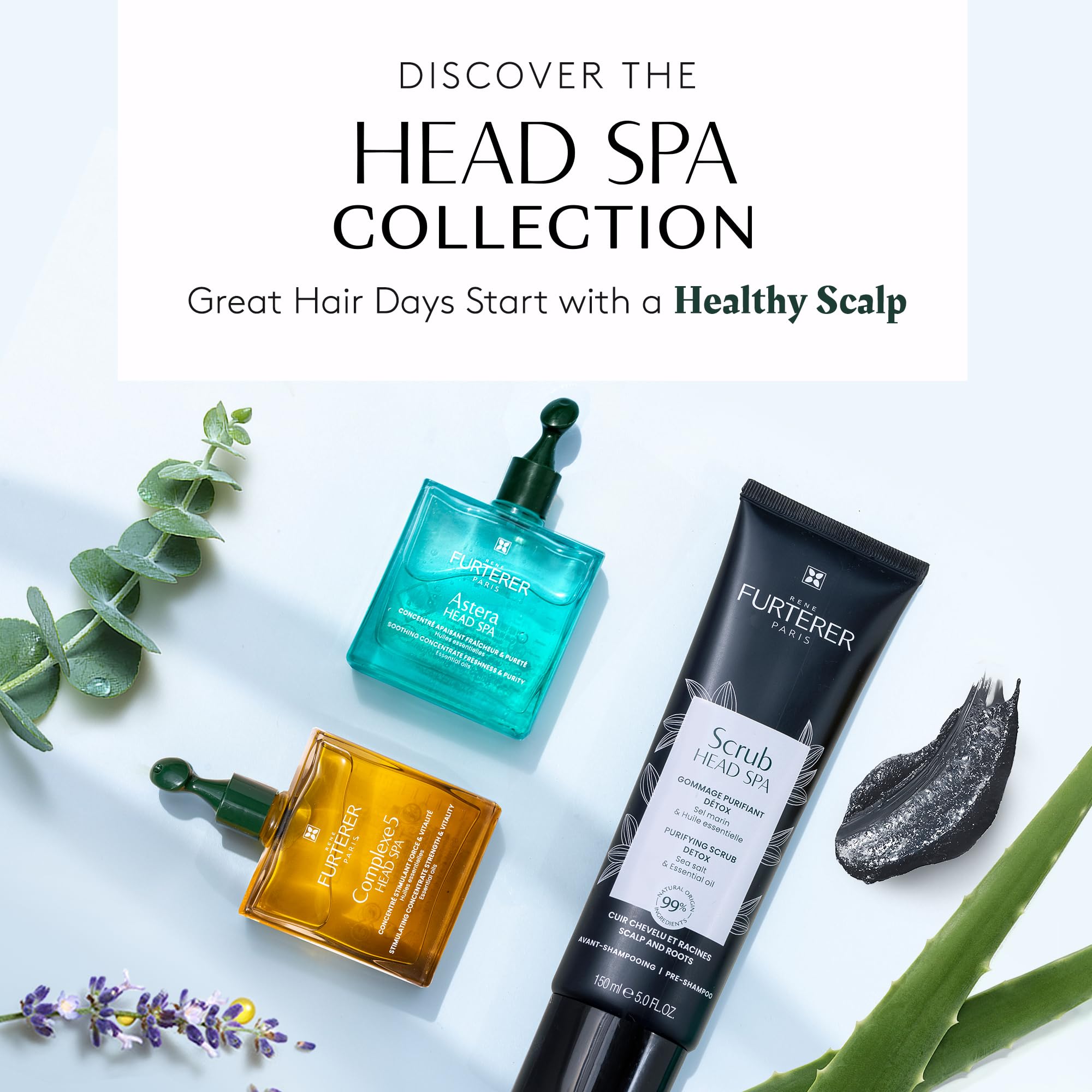 René Furterer Head Spa Purifying Scalp Scrub in 5 oz jar, exfoliating treatment for a clean, refreshed scalp.