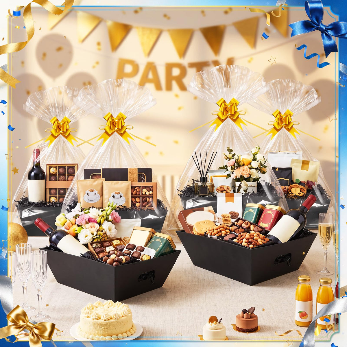 EVELOMO 10 Pack Empty Gift Baskets to Fill - EVELOMO Official Imagery - 4