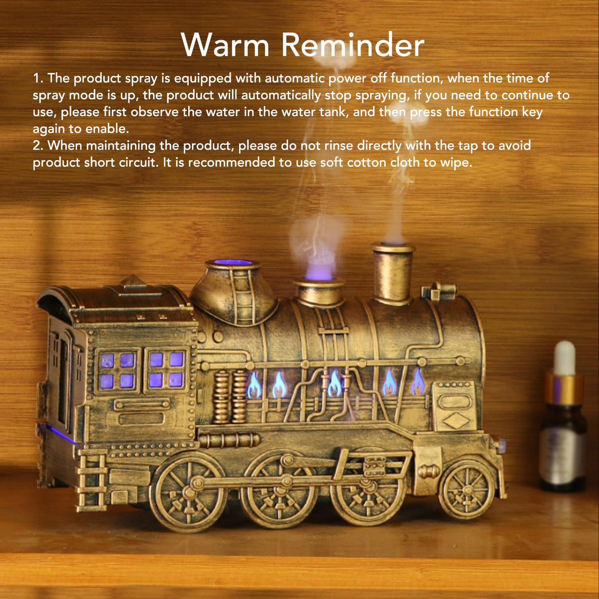 Train Shape Cool Mist Humidifier Dual Outlets for Bedroom - Zunate Official Imagery - 5