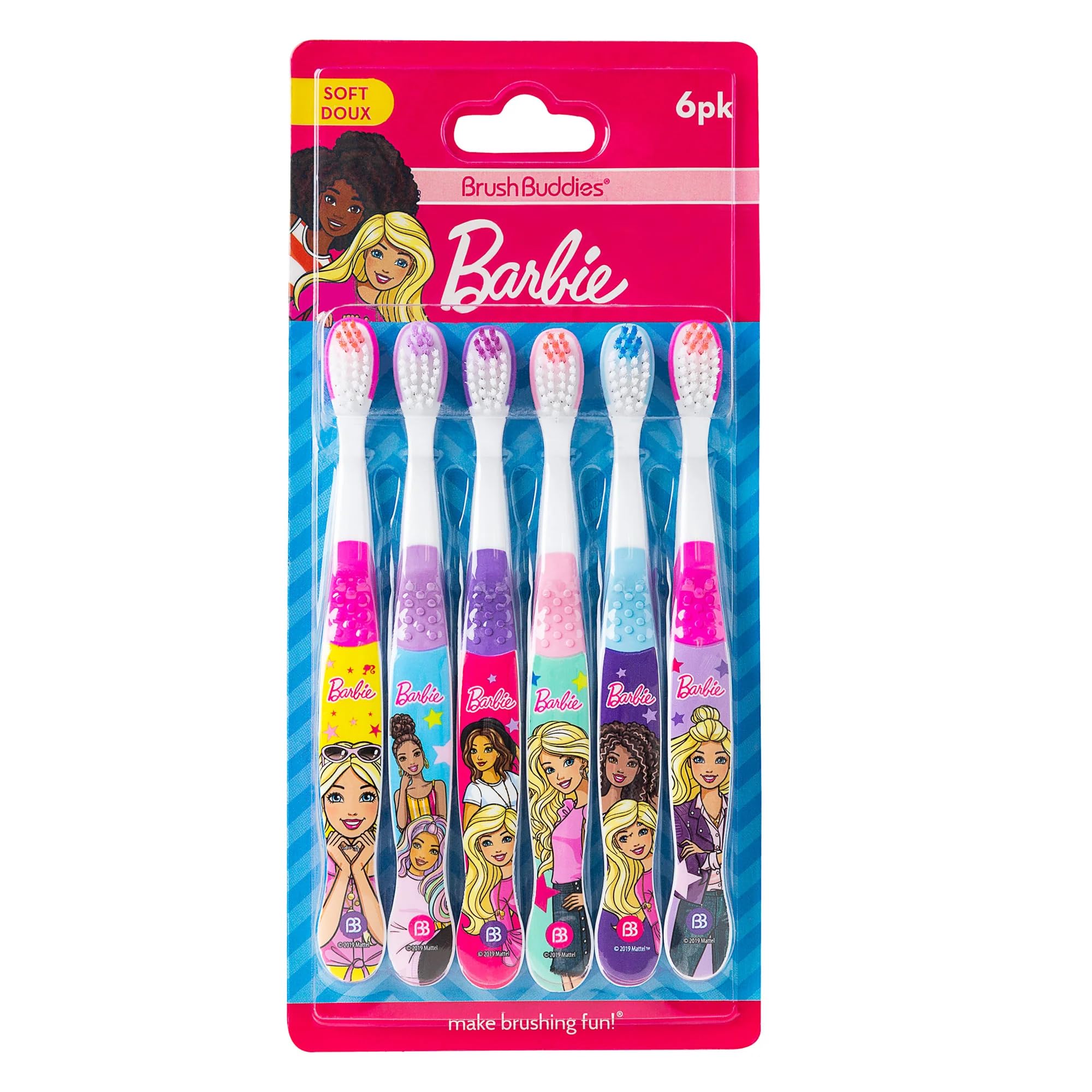 Brush Buddies 6 Pack Barbie Toothbrushes for Kids, Children's - Product Imagery