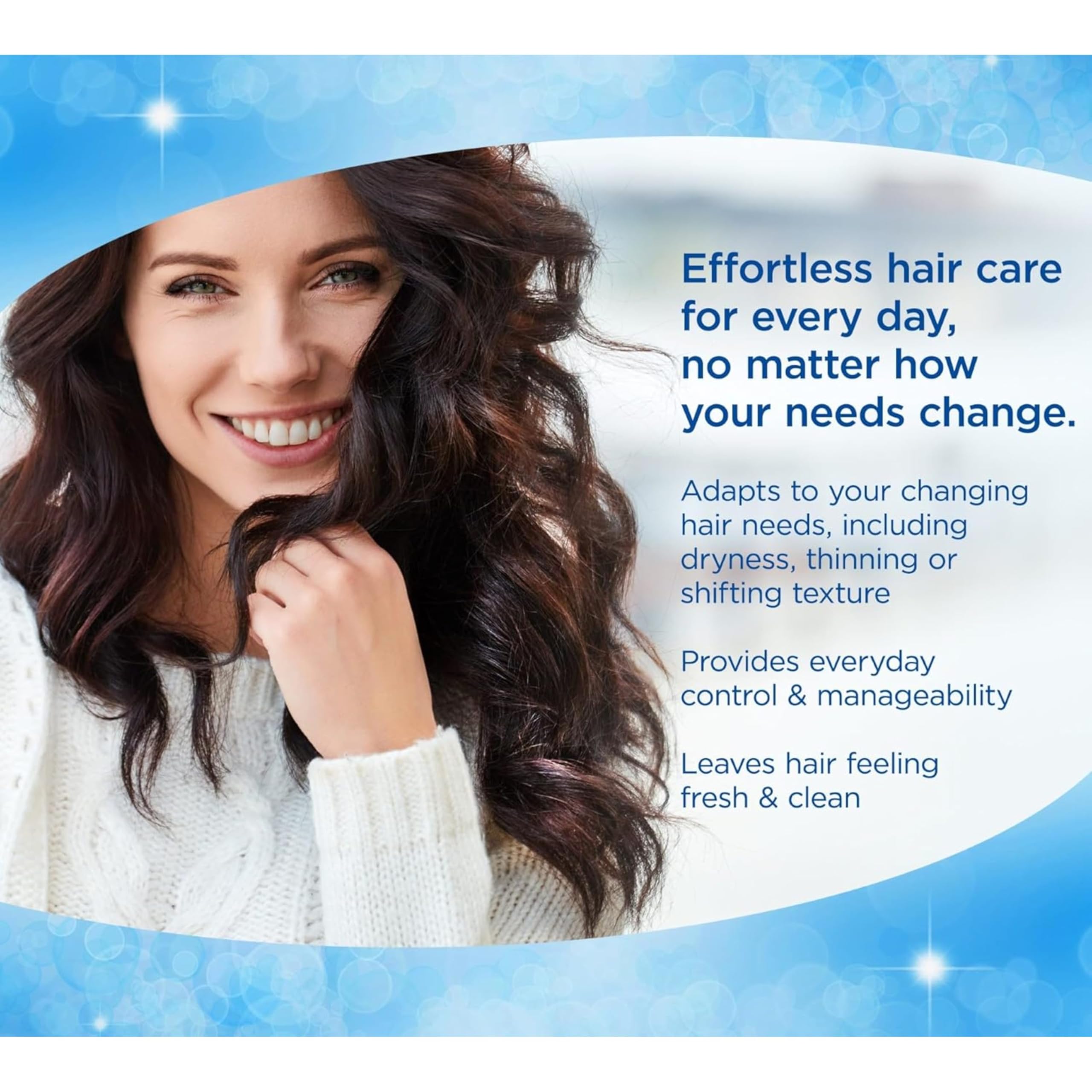 FINESSE Moisturizing Shampoo & Conditioner for Men & Women for Dry or Damaged Hair, Made with Hyaluronic Acid, Camellia Oil & Keratin, 24 Ounce, 6 Pack
