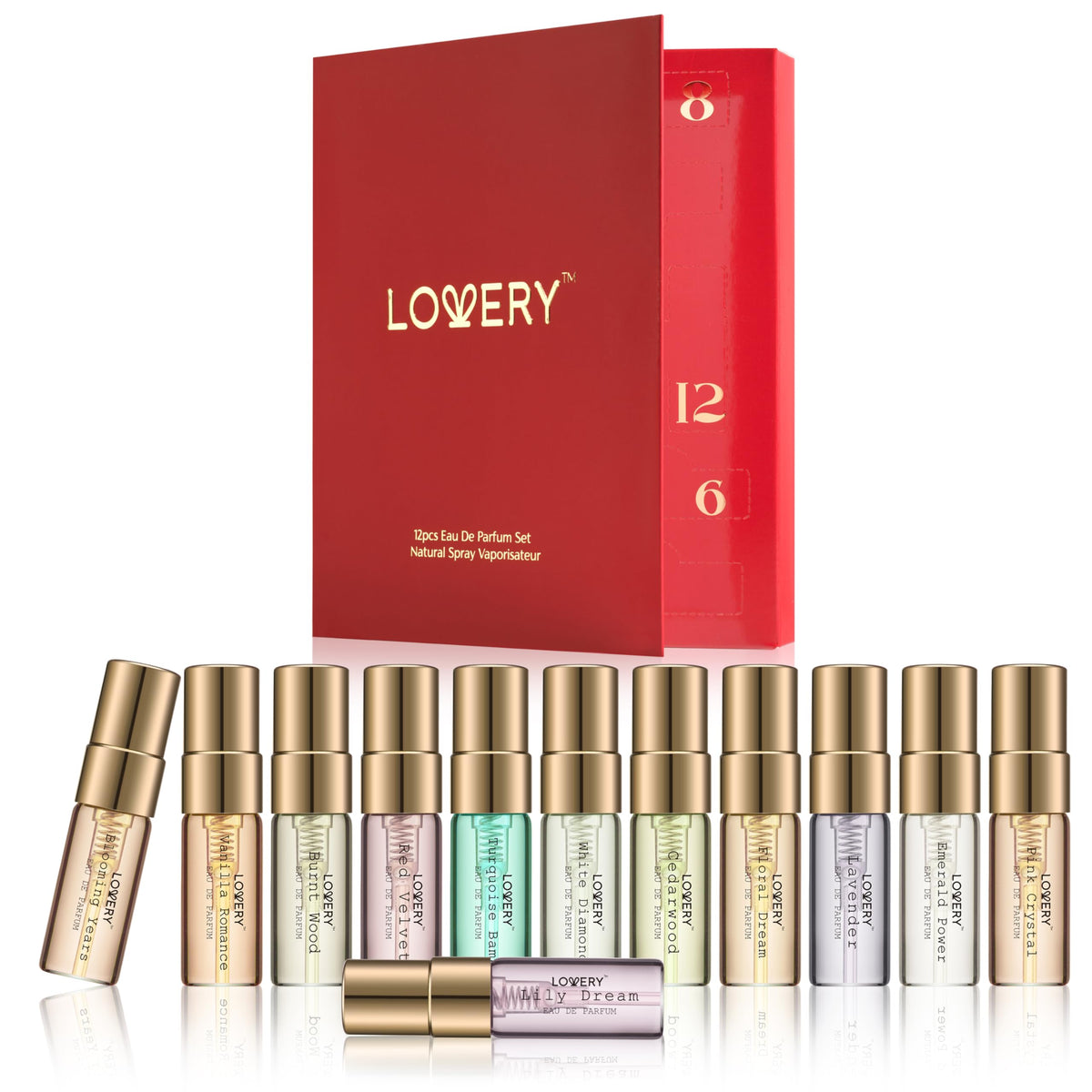 LOVERY Gifts for Women, Perfume Sampler for Women, 12pc Perfumes for Men, Fragrance Sets, Floral Perfume Samplers for Tr