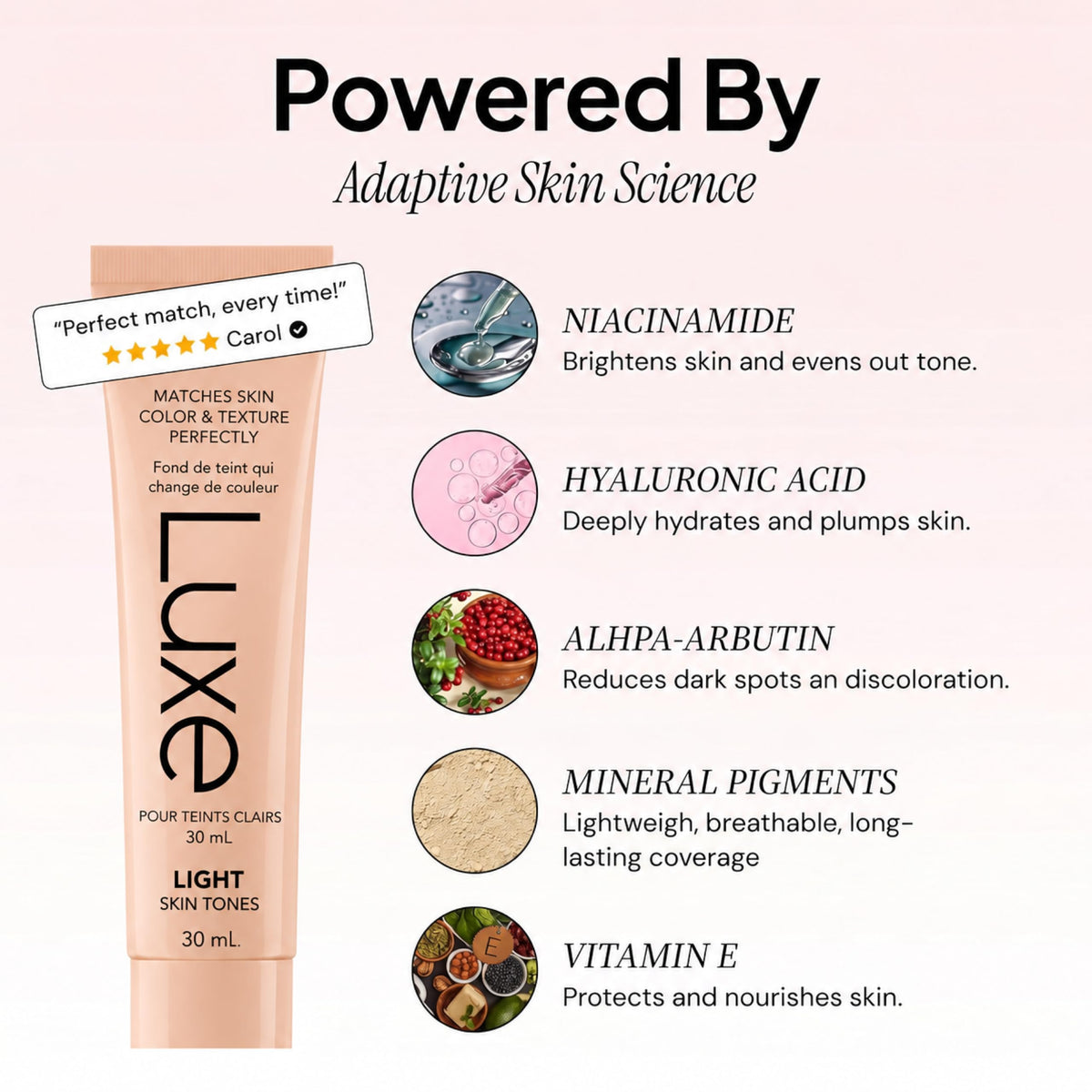 Luxe Color Changing Foundation for Mature Skin - Luxe Cosmetics Official Imagery - 4