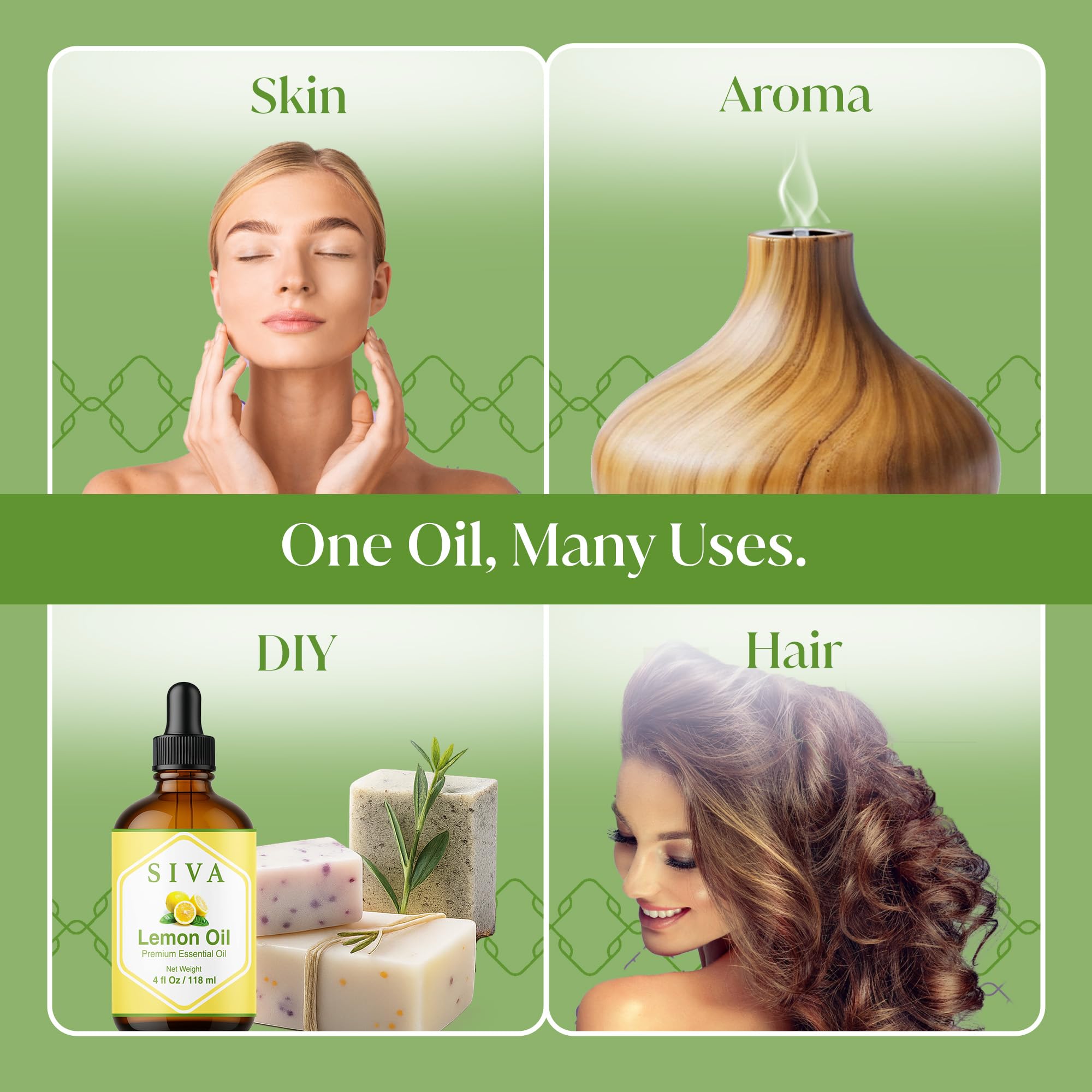SIVA Organics Lemon Essential Oil 4oz | Glass Bottle