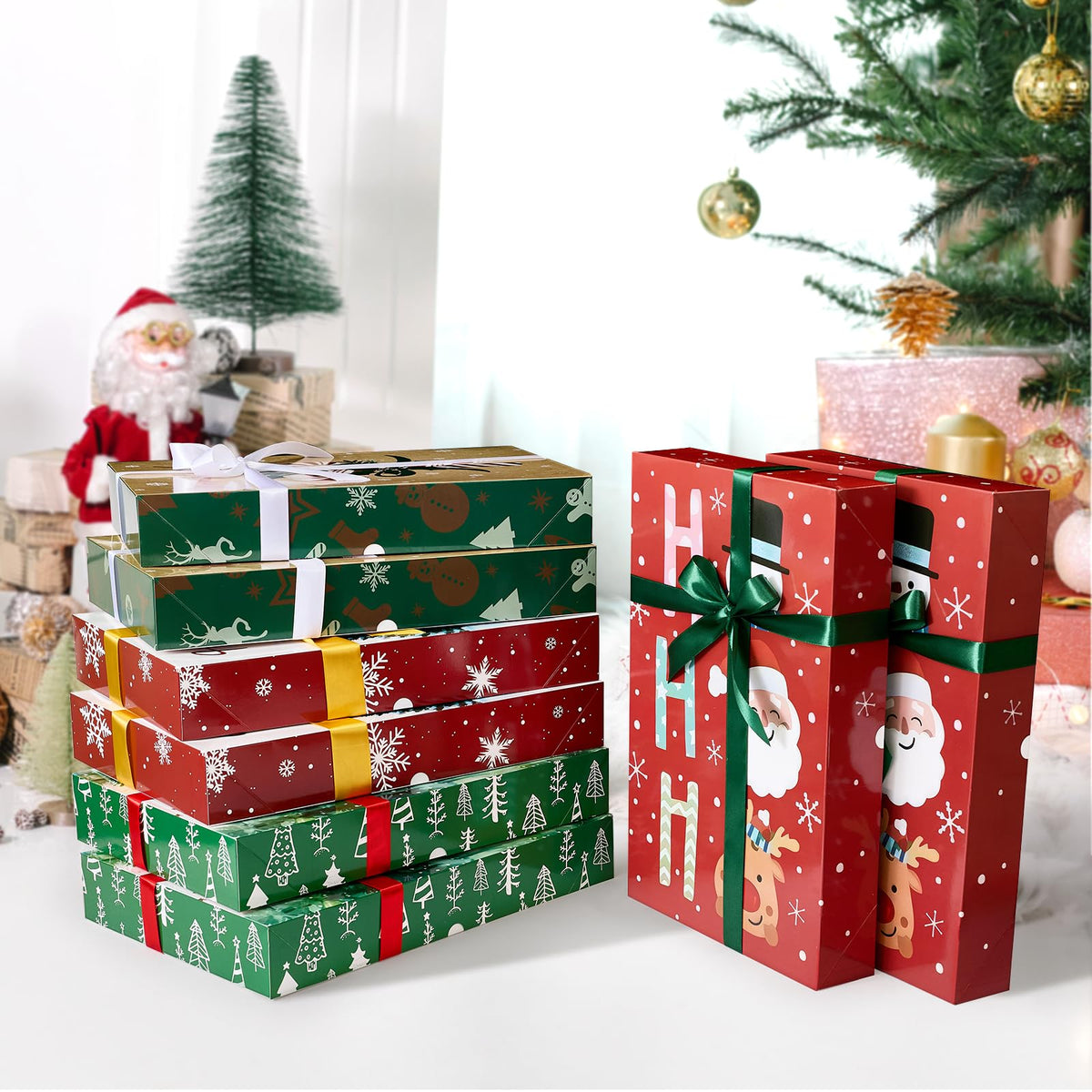 YANGTE 24 Pack Large Christmas Boxes with Lids for Presents - YANGTE Official Imagery - 7