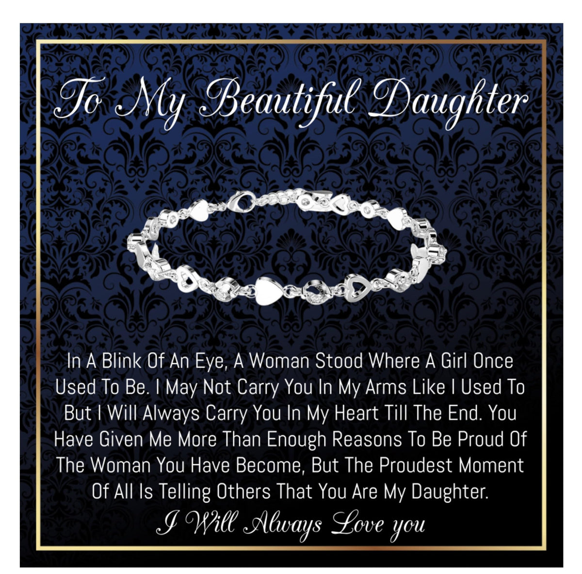 Onepurposegifts To My Daughter Gifts, Daughter Bracelet, Gifts For Daughter From Dad and Mom, Birthday Gifts, Christmas 