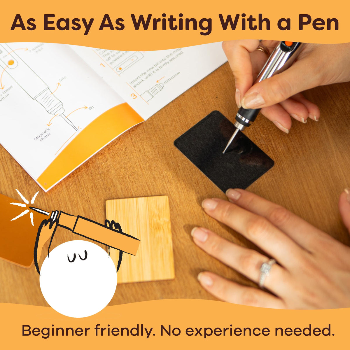 Resparked Customizer Engraving Pen Ultimate Cordless Portable Tool for Artists & DIYers - Engrave 50+ Surfaces - Beginne