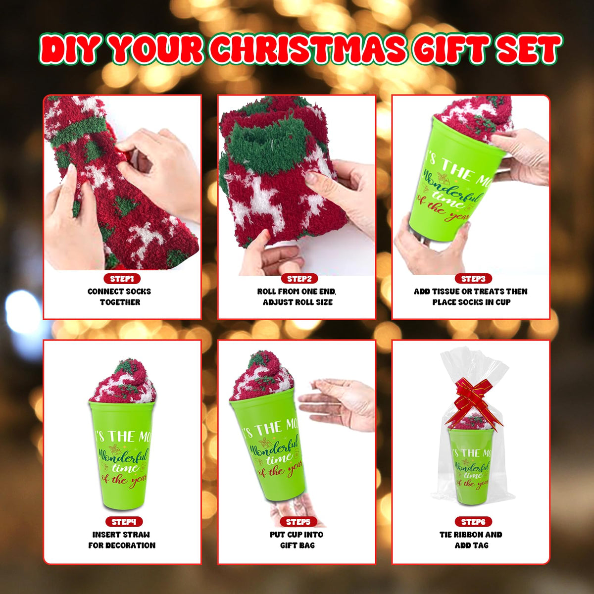 12 Set Christmas Bulk Gifts Funny Christmas Cupcake Fuzzy - Augacage Official Imagery - 6