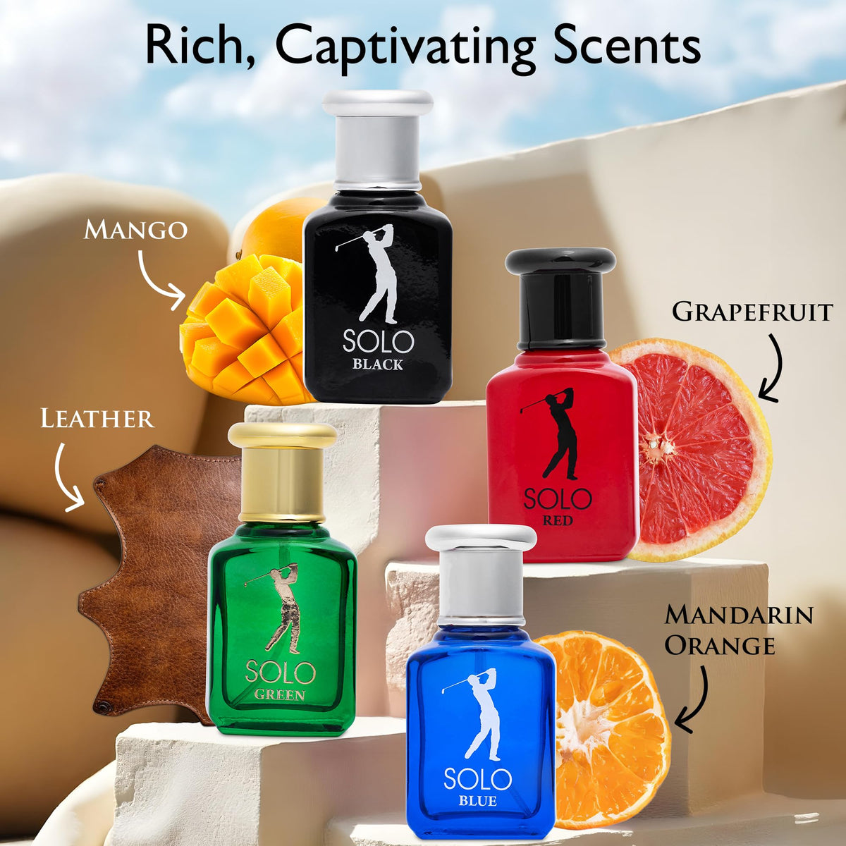 NovoGlow Solo 4 Piece Mini Fragrance Set for Men EDP - NovoGlow Official Imagery - 3