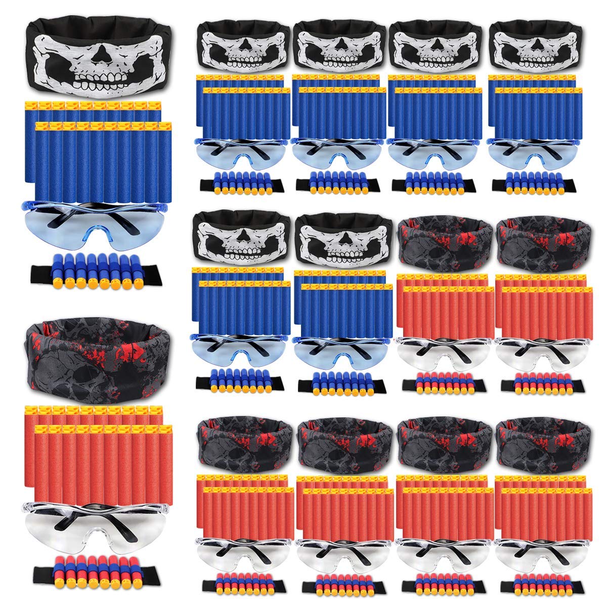 POKONBOY Party Supplies Compatible with Nerf Guns, 10 Sets Kids Blaster Guns Birthday Party Favors Accessories with Face