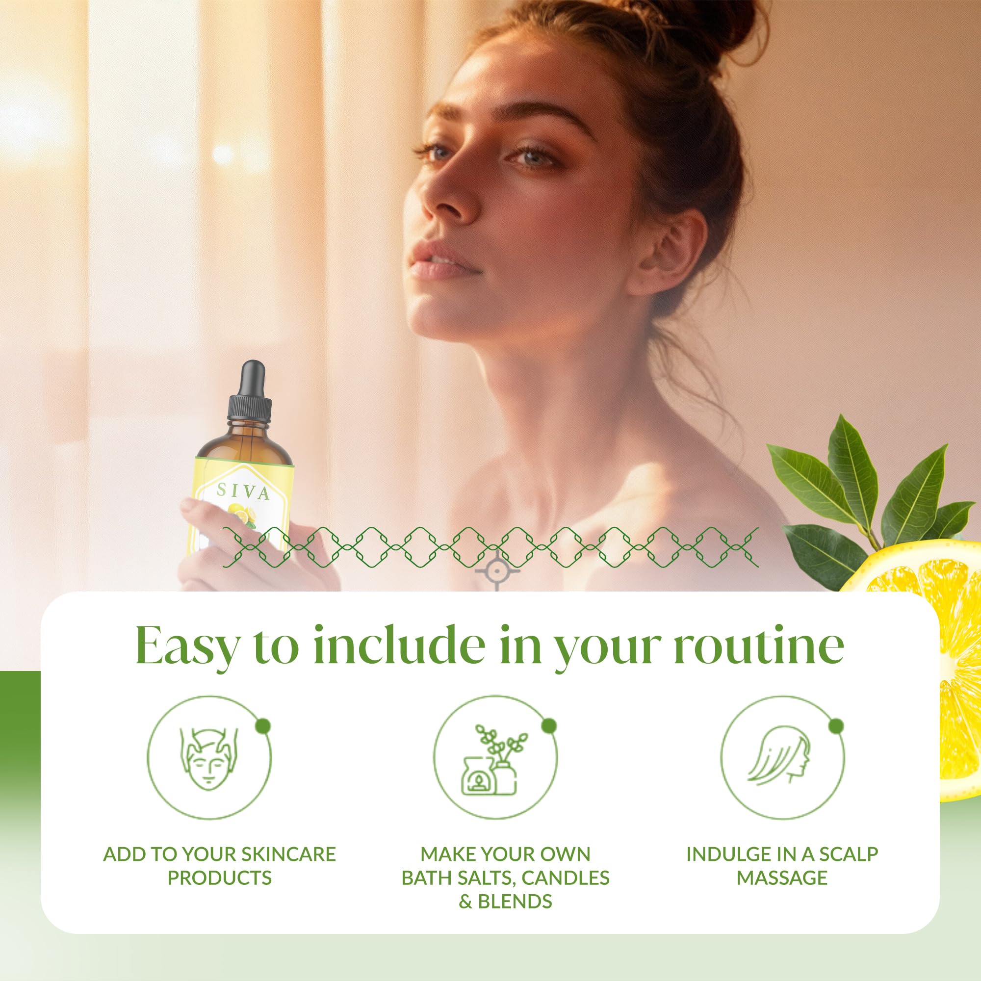 SIVA Organics Lemon Essential Oil 4oz | Glass Bottle