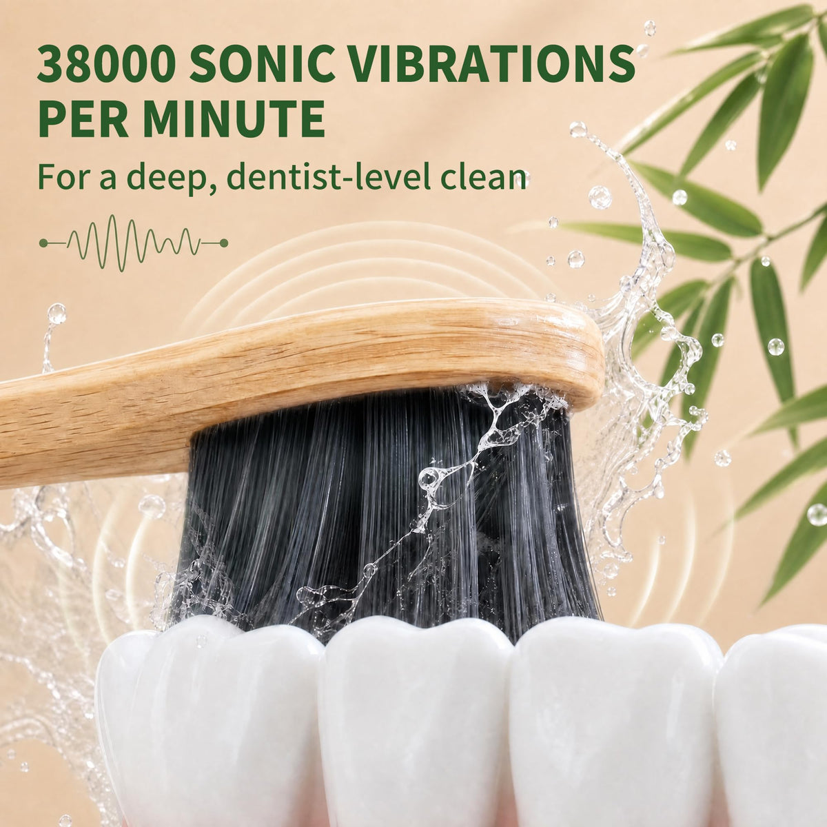 Sonic Electric Toothbrush with Bamboo Heads Charcoal Infused - GUFICLE Official Imagery - 7