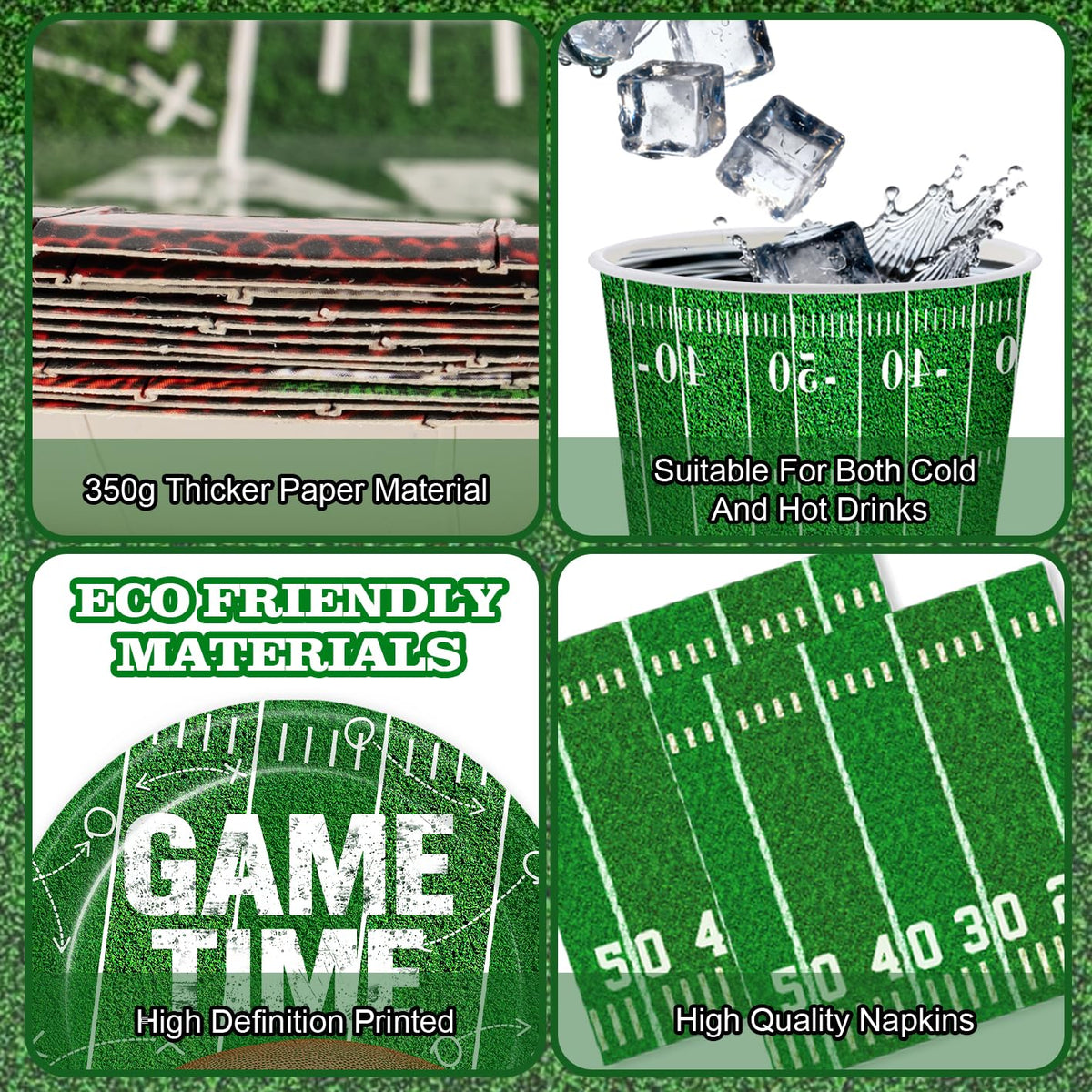 Actilize Football Party Decorations - Football Party Supplies Kit for 24 – packaging and label