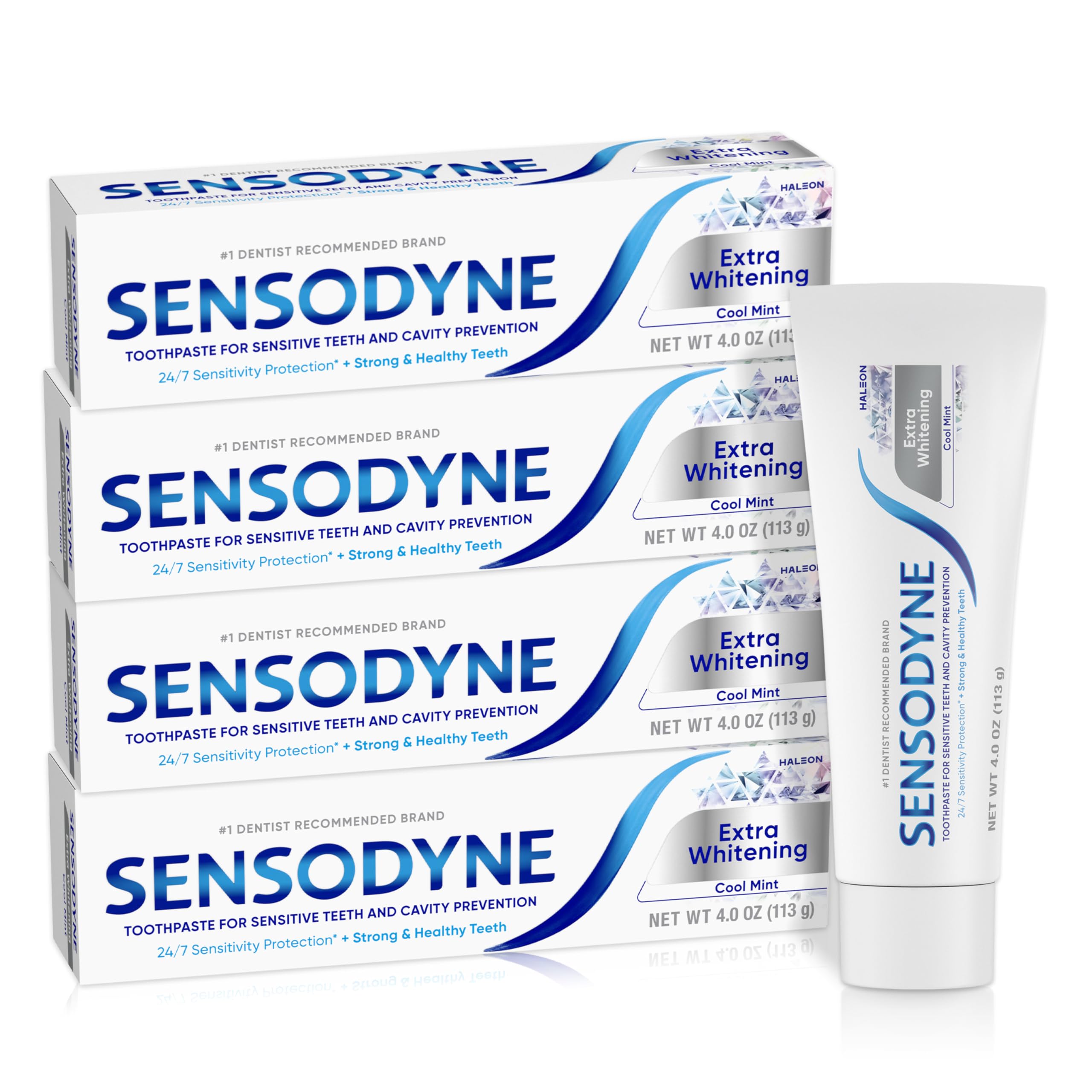 Sensodyne Extra Whitening Cool Mint Toothpaste - 4 Ounces, Pack - Product Imagery