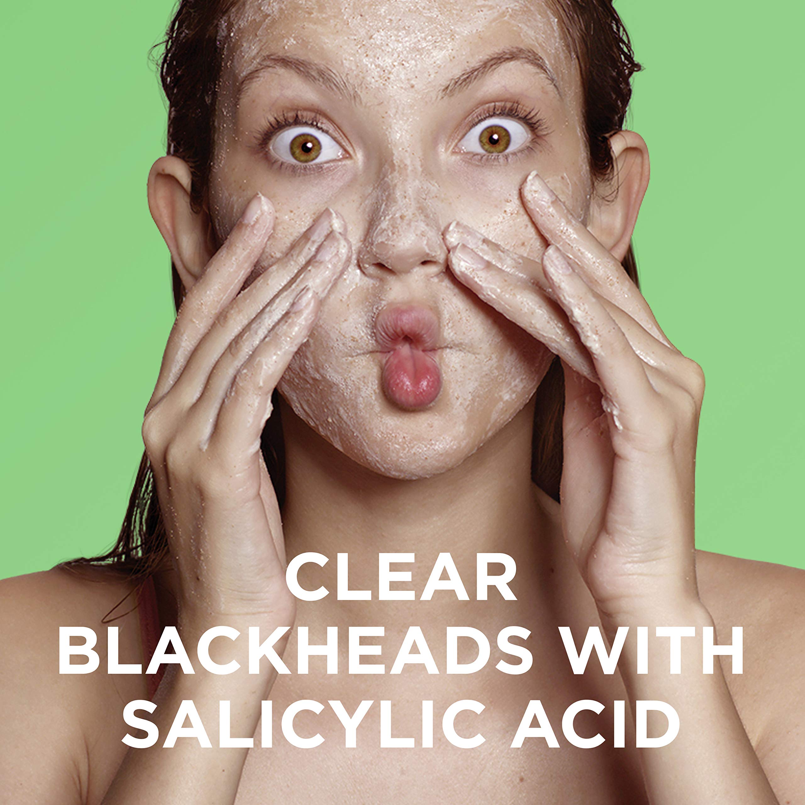 St. Ives Blackhead Clearing Face Scrub with green tea and bamboo, exfoliates and unclogs pores, 6 oz pack of two bottles.