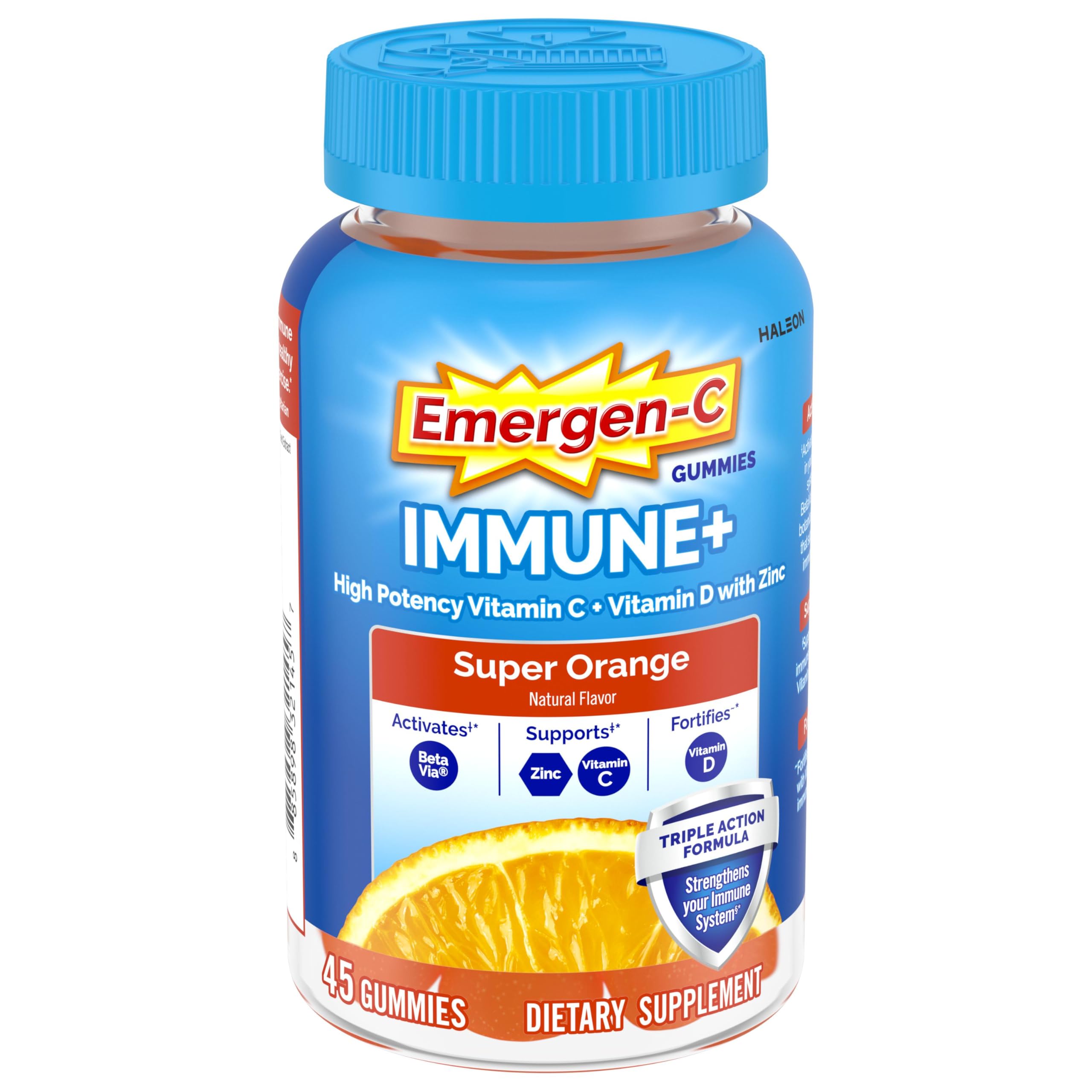 Emergen-C Vitamin C 750mg Immune Support Gummies, Orange, 45 - Product Imagery