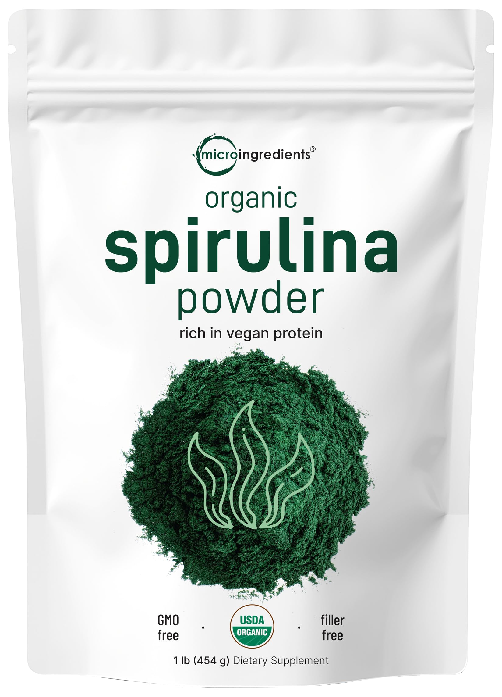 Organic Spirulina Powder, 1lb | Blue-Green Algae, Naturally - Product Imagery