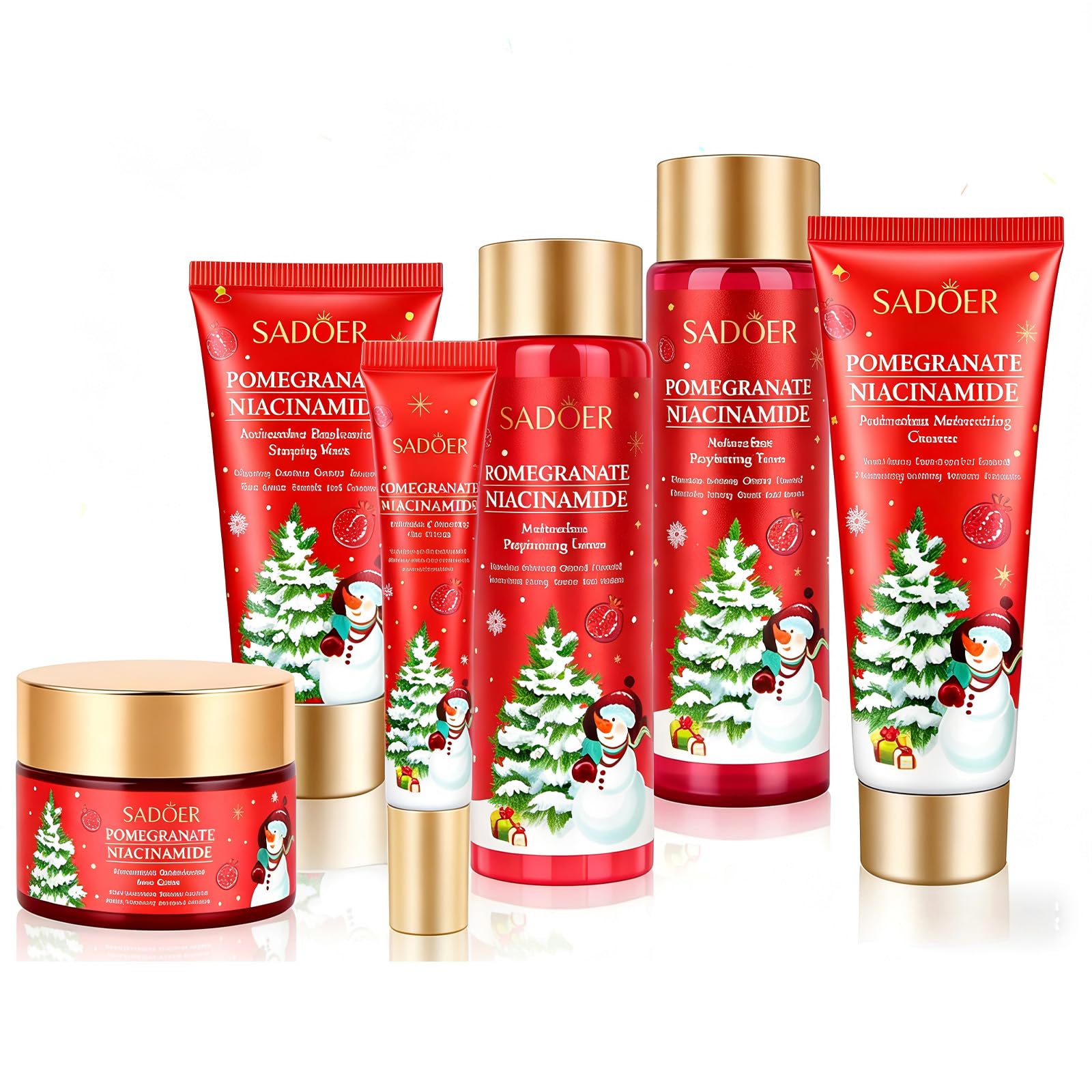 Gifts for Women 6 Pcs Skin Care Set Pomegranate Moisturize - Product Imagery